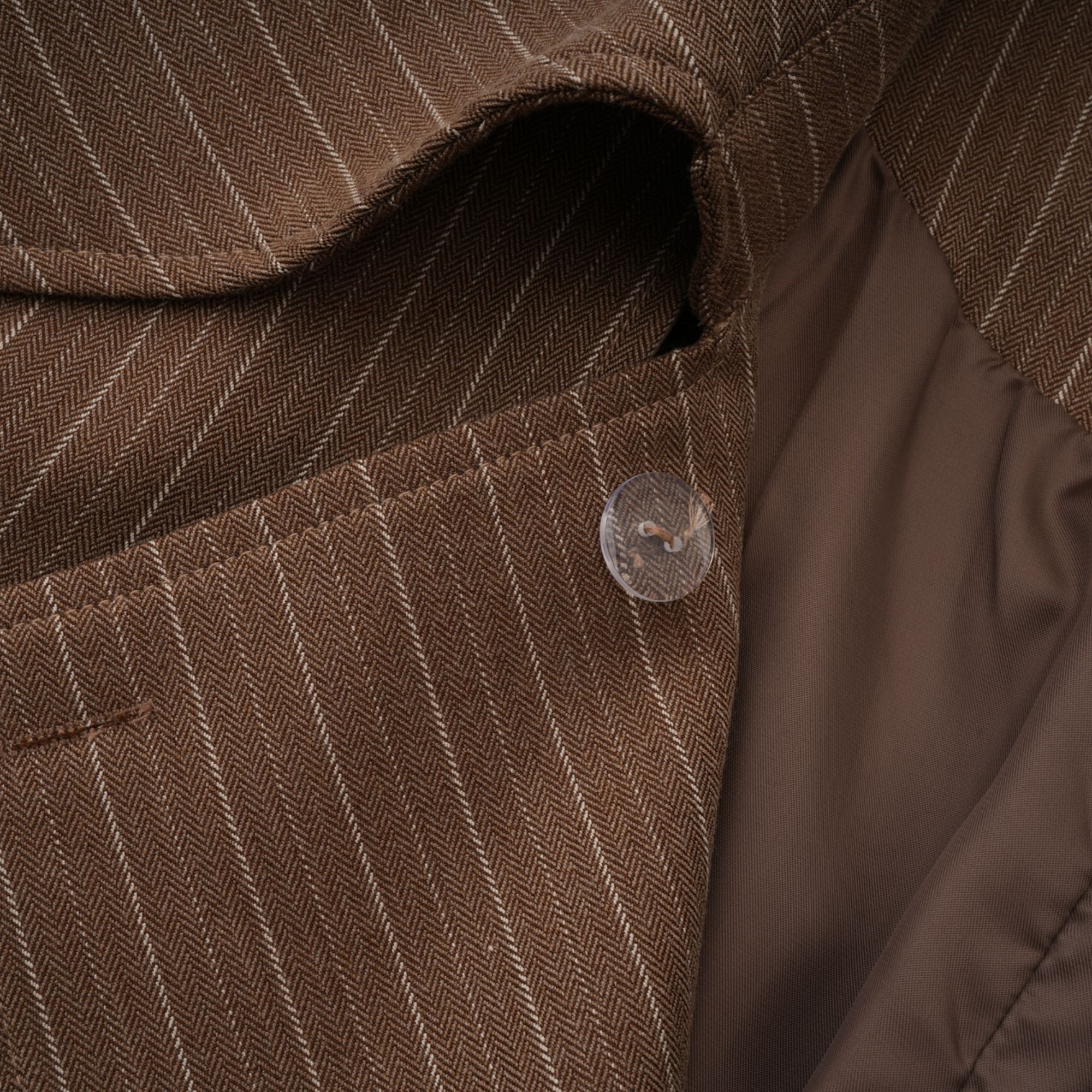 Clémence Brown Striped Trench Coat & Trousers Set - brown