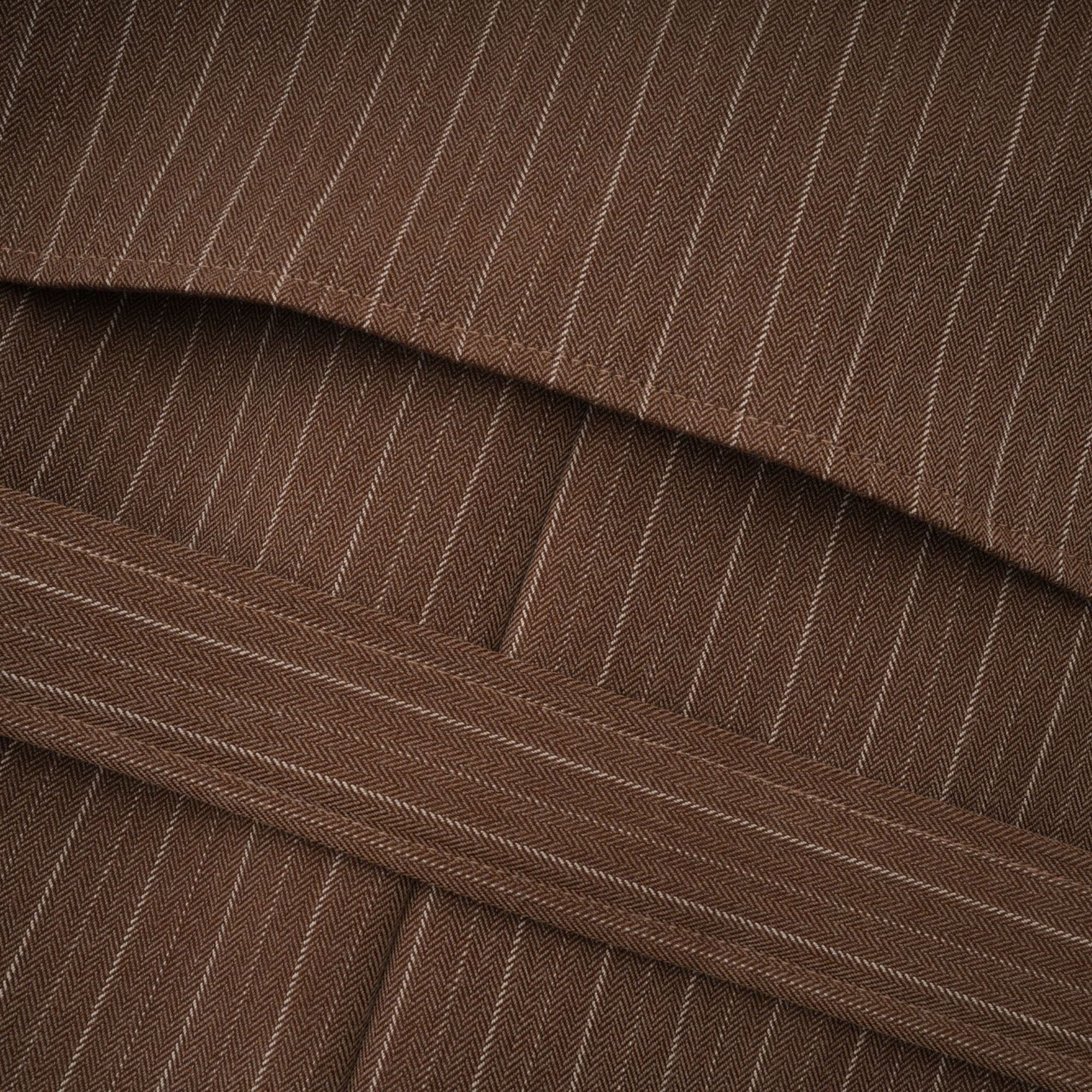 Clémence Brown Striped Trench Coat & Trousers Set - brown