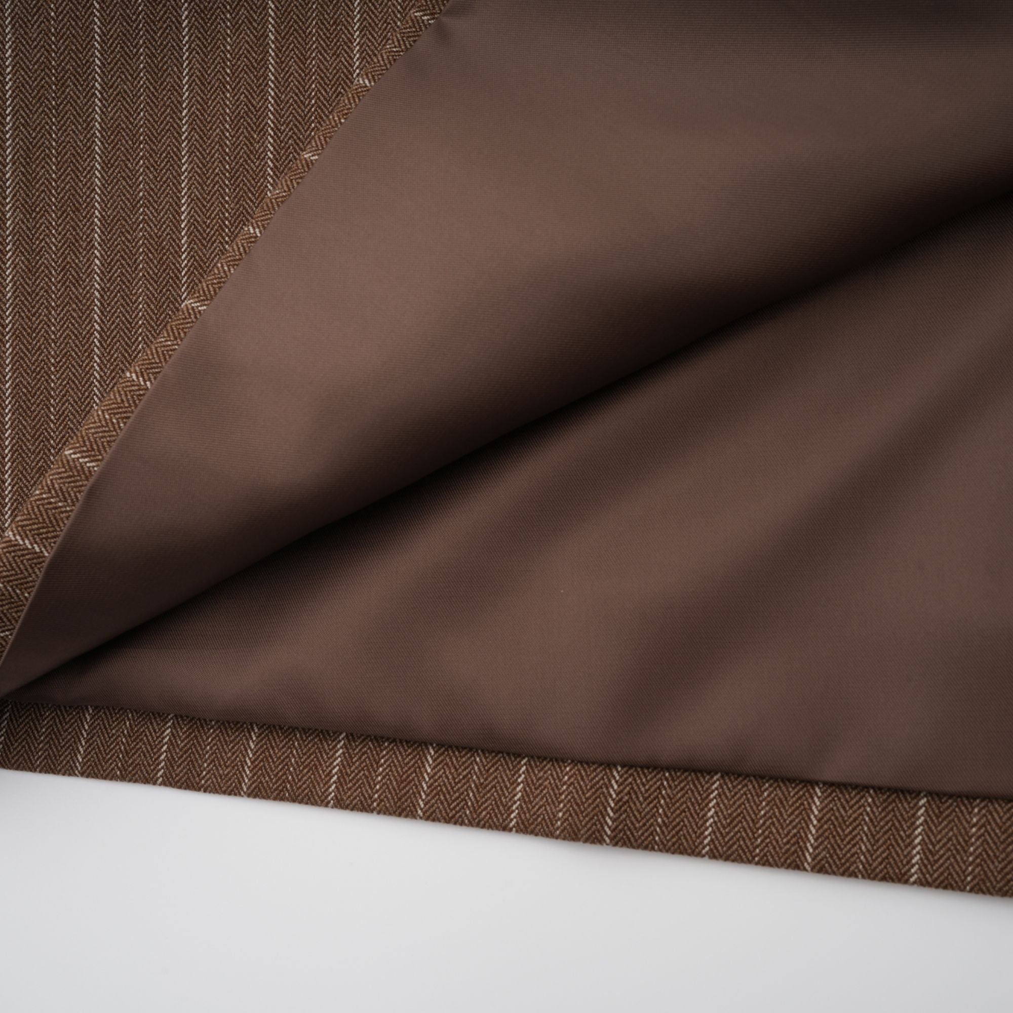 Clémence Brown Striped Trench Coat & Trousers Set - brown