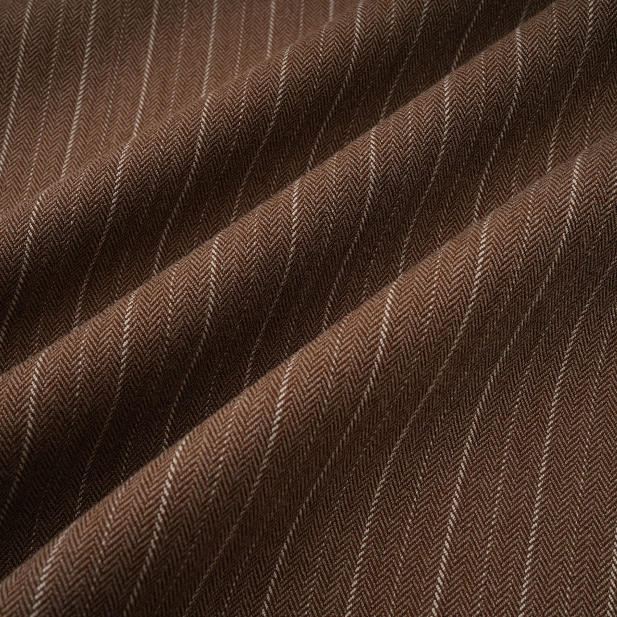 Clémence Brown Striped Trench Coat & Trousers Set - brown
