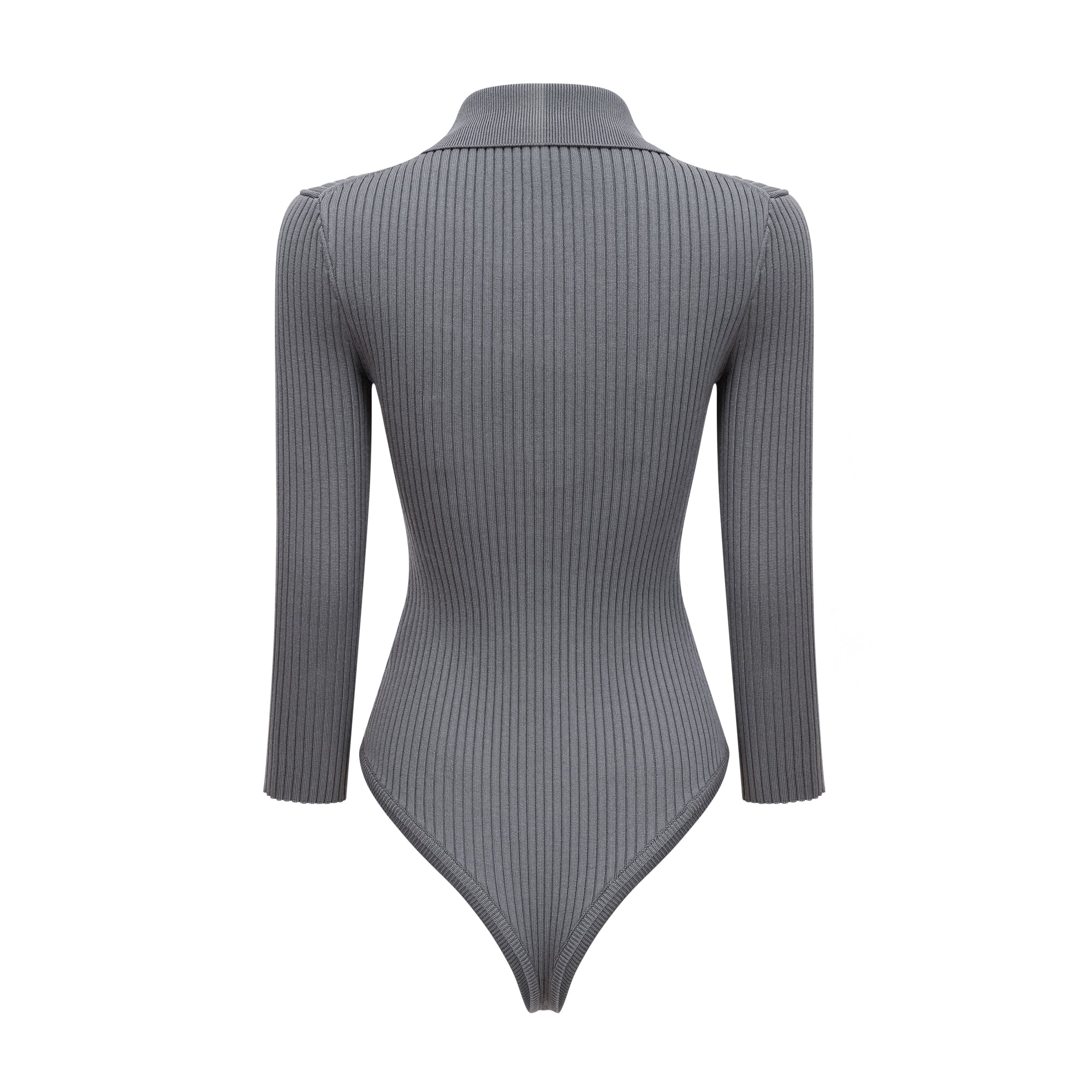 Claire Grey Ribbed Knit Bodysuit & Trousers Set (Final Sale-US Only)