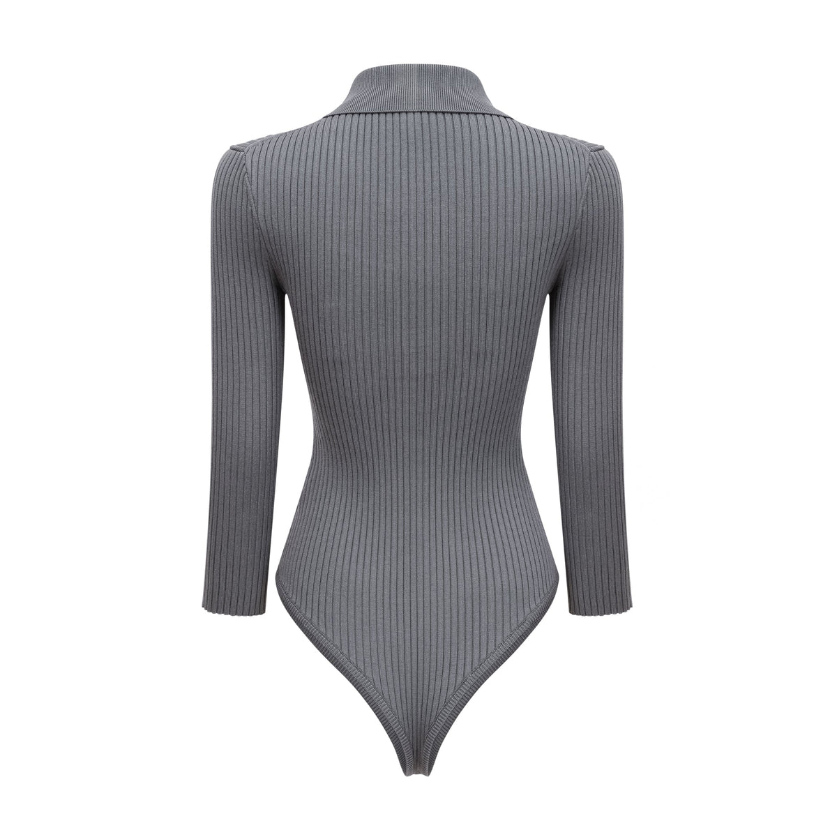 Claire Grey Ribbed Knit Bodysuit & Trousers Set (Final Sale-US Only)