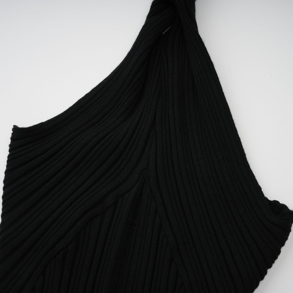 Gabrielle Black Halterneck Ribbed Knit Top