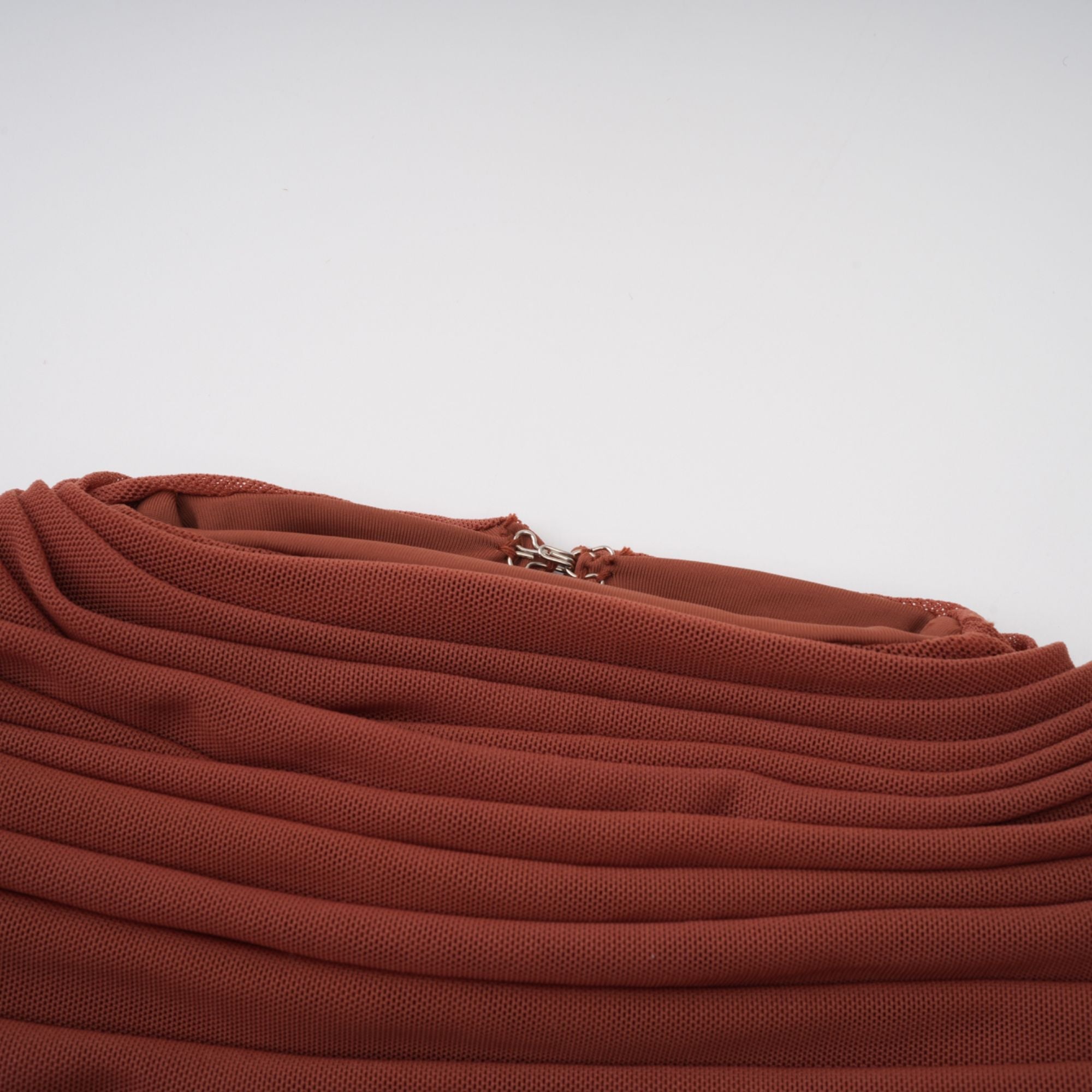 Danaé brown shirred-effect draped maxi dress
