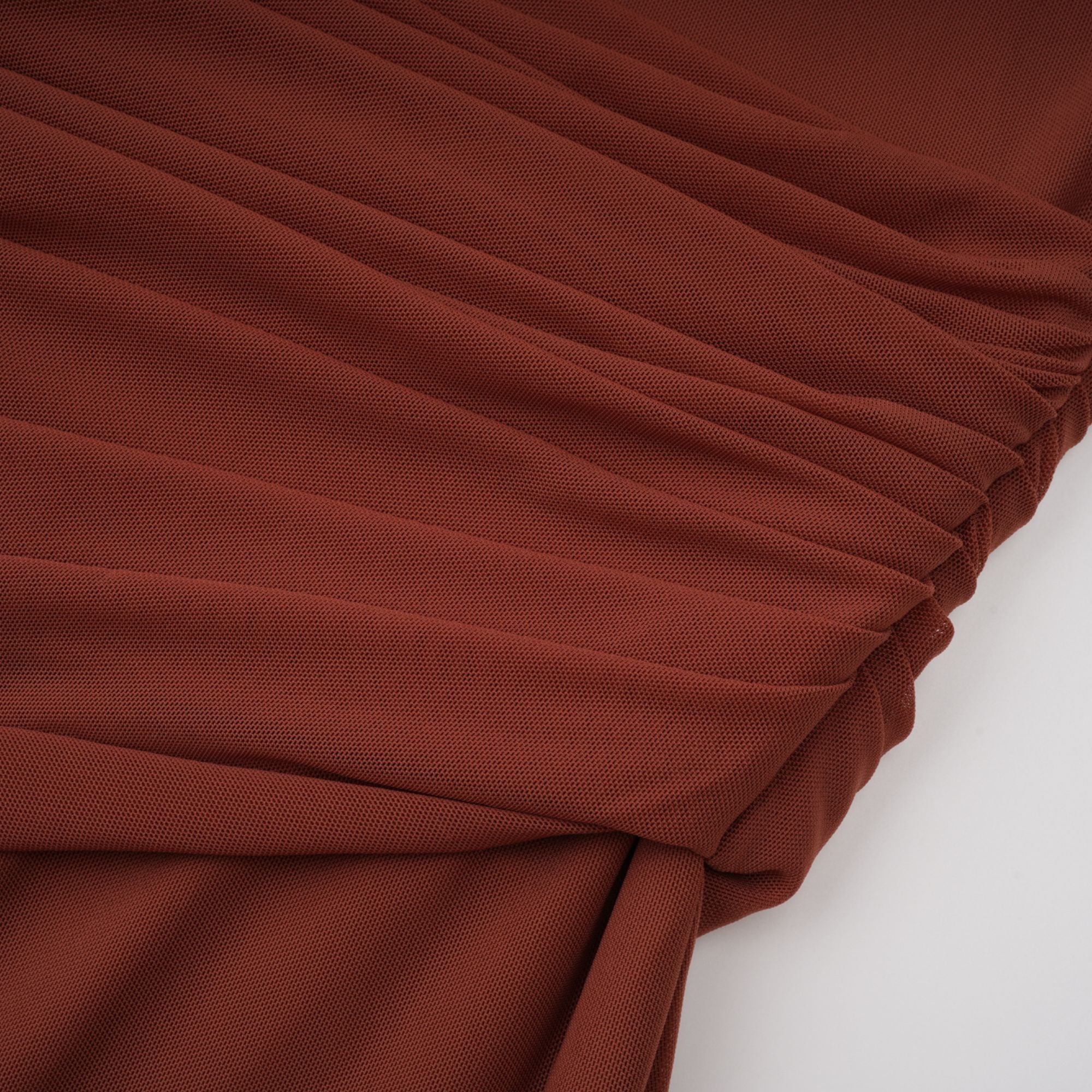 Danaé Brown Shirred-effect Draped Maxi Dress