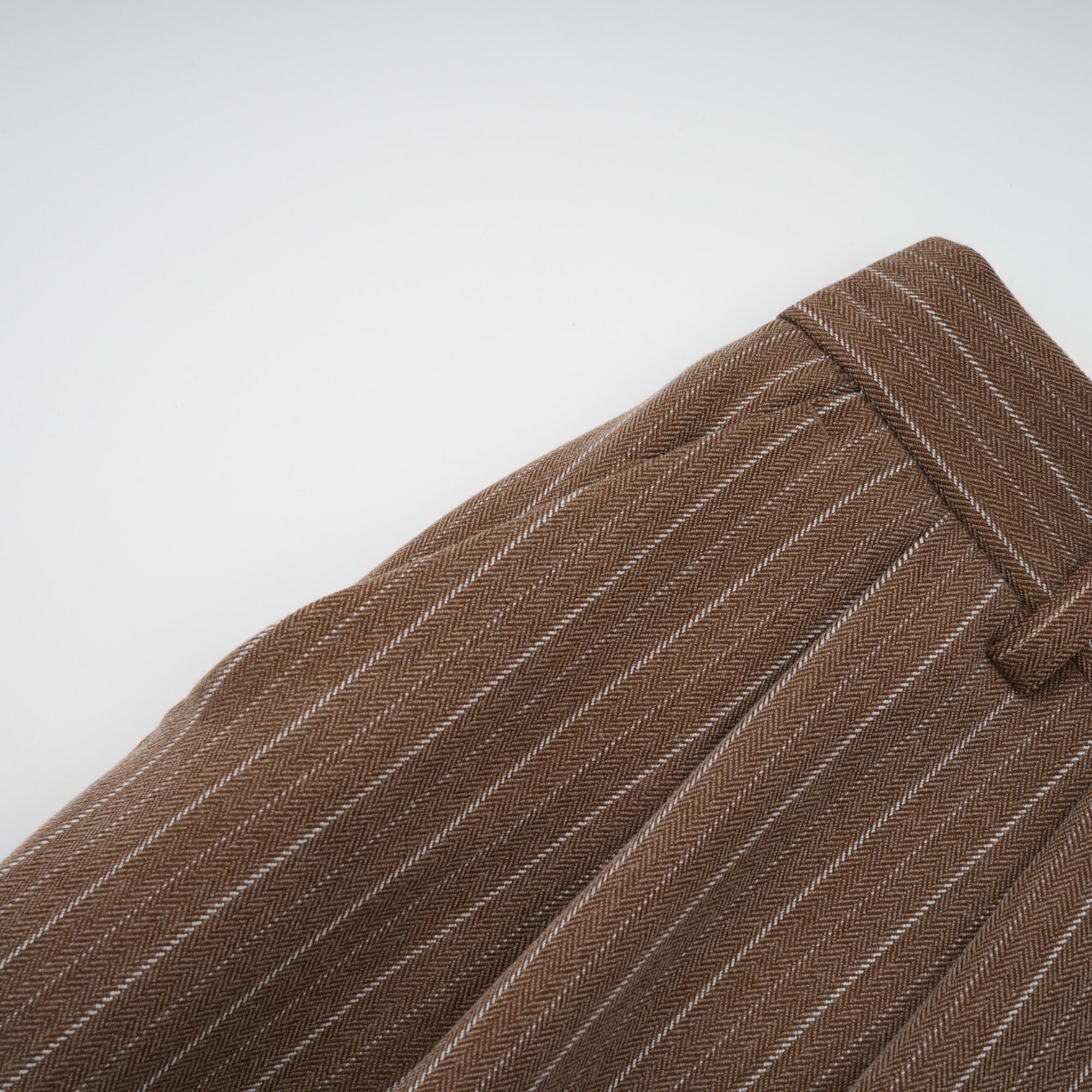 Clémence Brown Striped Trench Coat & Trousers Set - brown