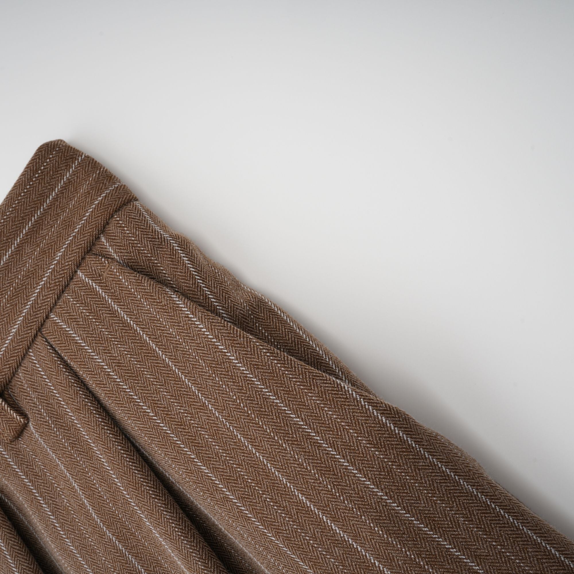 Clémence Brown Striped Trench Coat & Trousers Set - brown