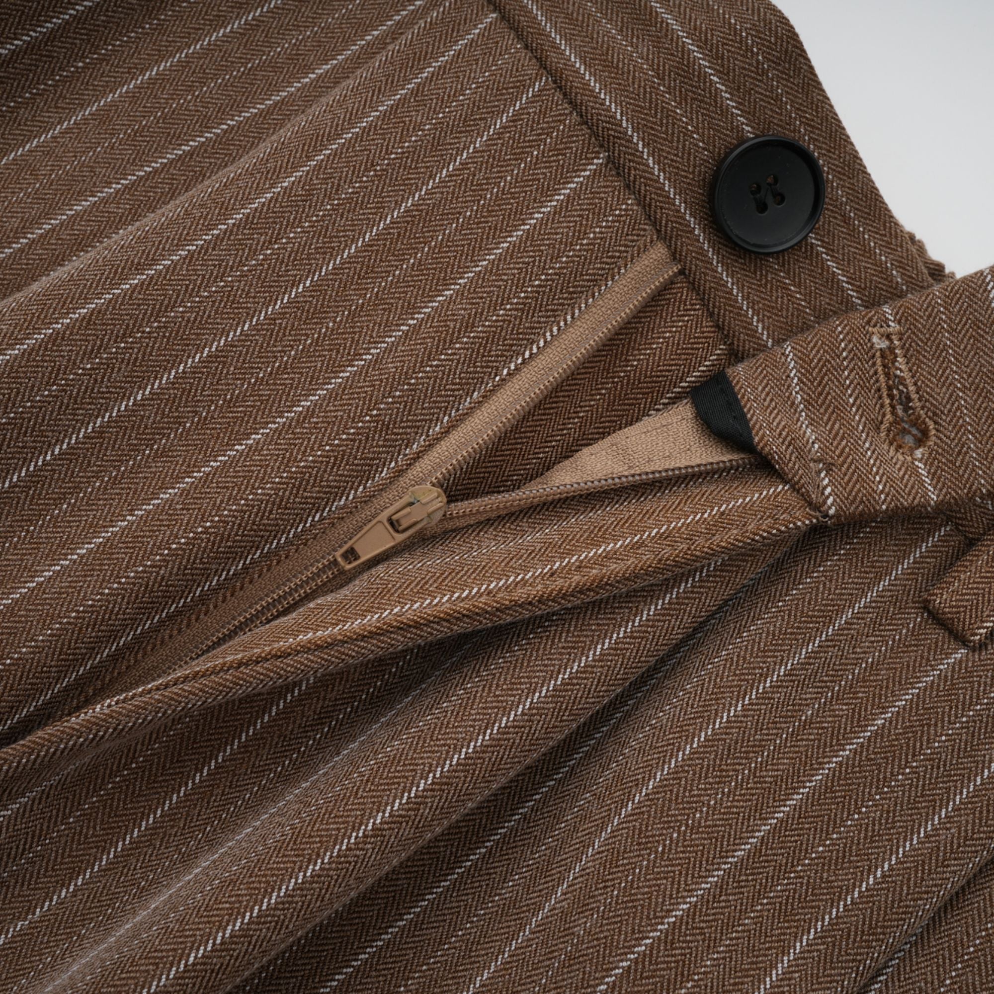 Clémence Brown Striped Trench Coat & Trousers Set - brown