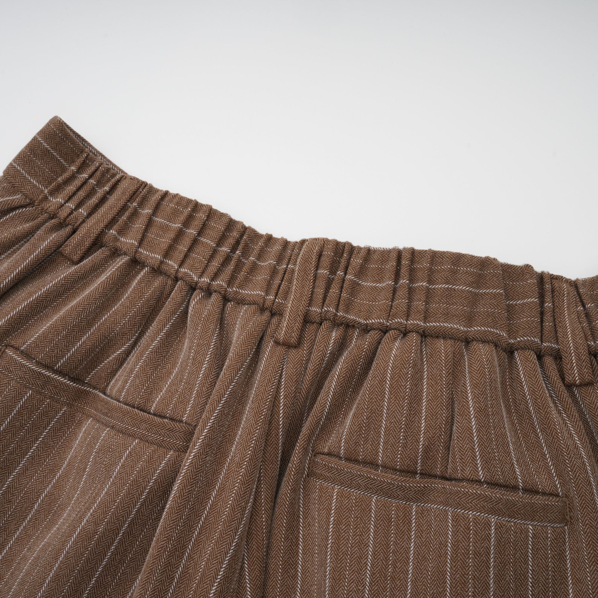 Clémence Brown Striped Trench Coat & Trousers Set - brown