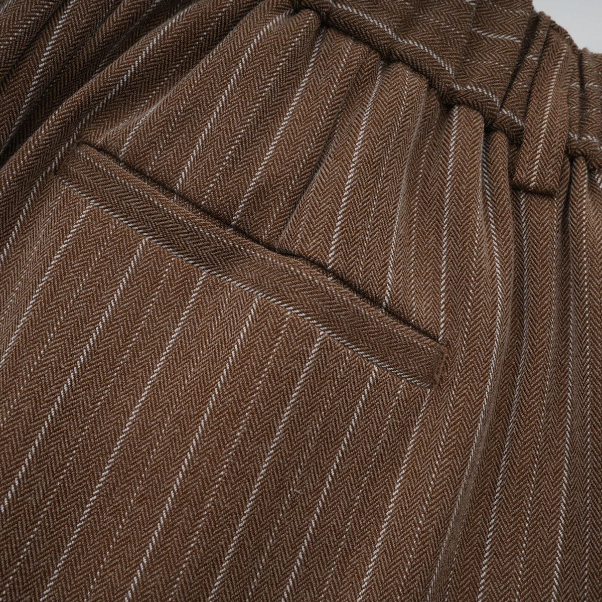 Clémence Brown Striped Trench Coat & Trousers Set