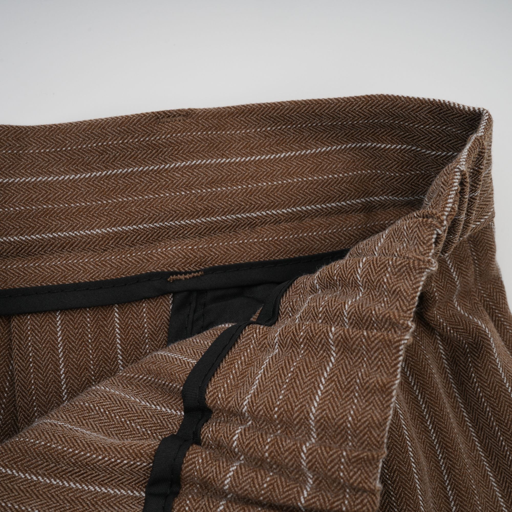 Clémence Brown Striped Trench Coat & Trousers Set - brown