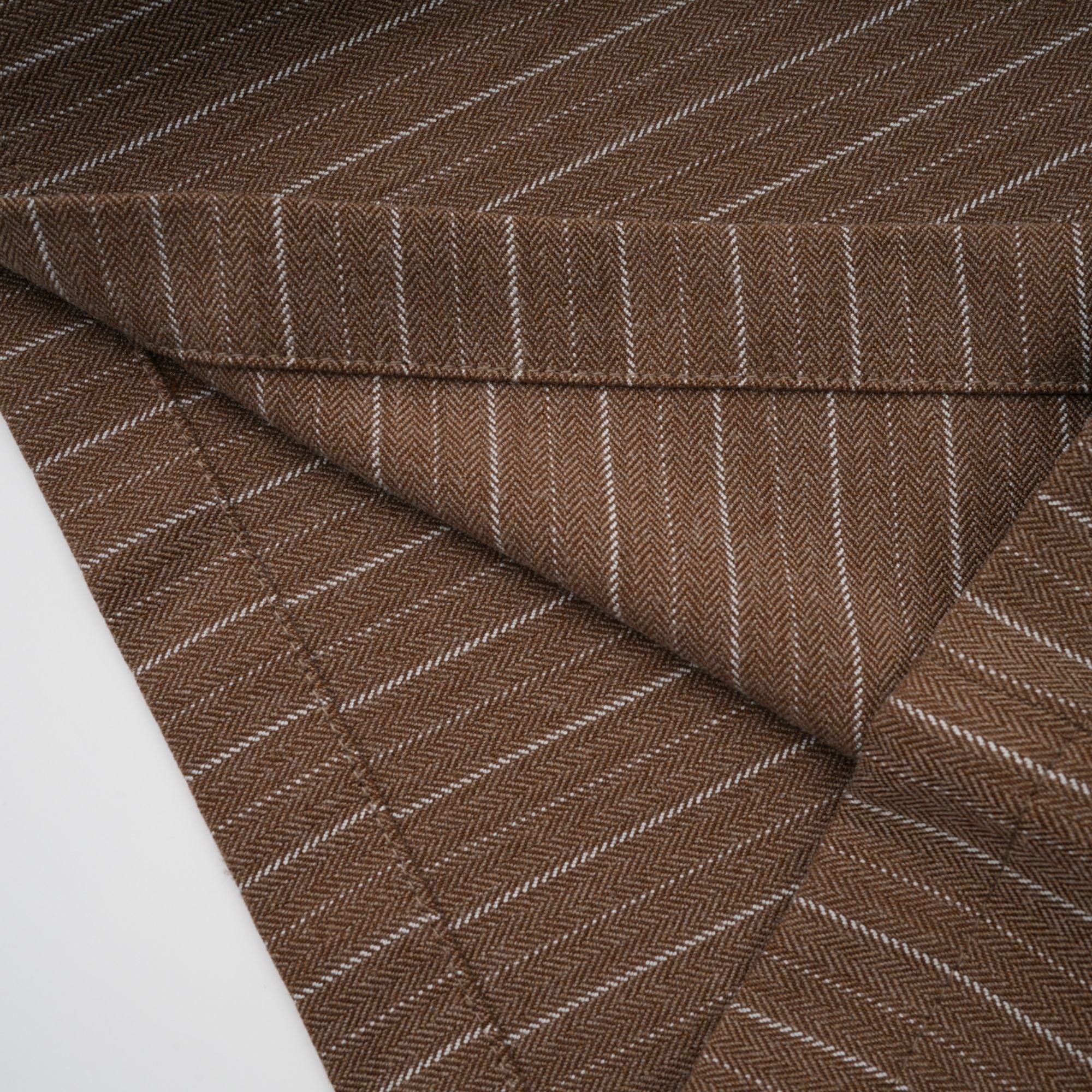 Clémence Brown Striped Trench Coat & Trousers Set - brown