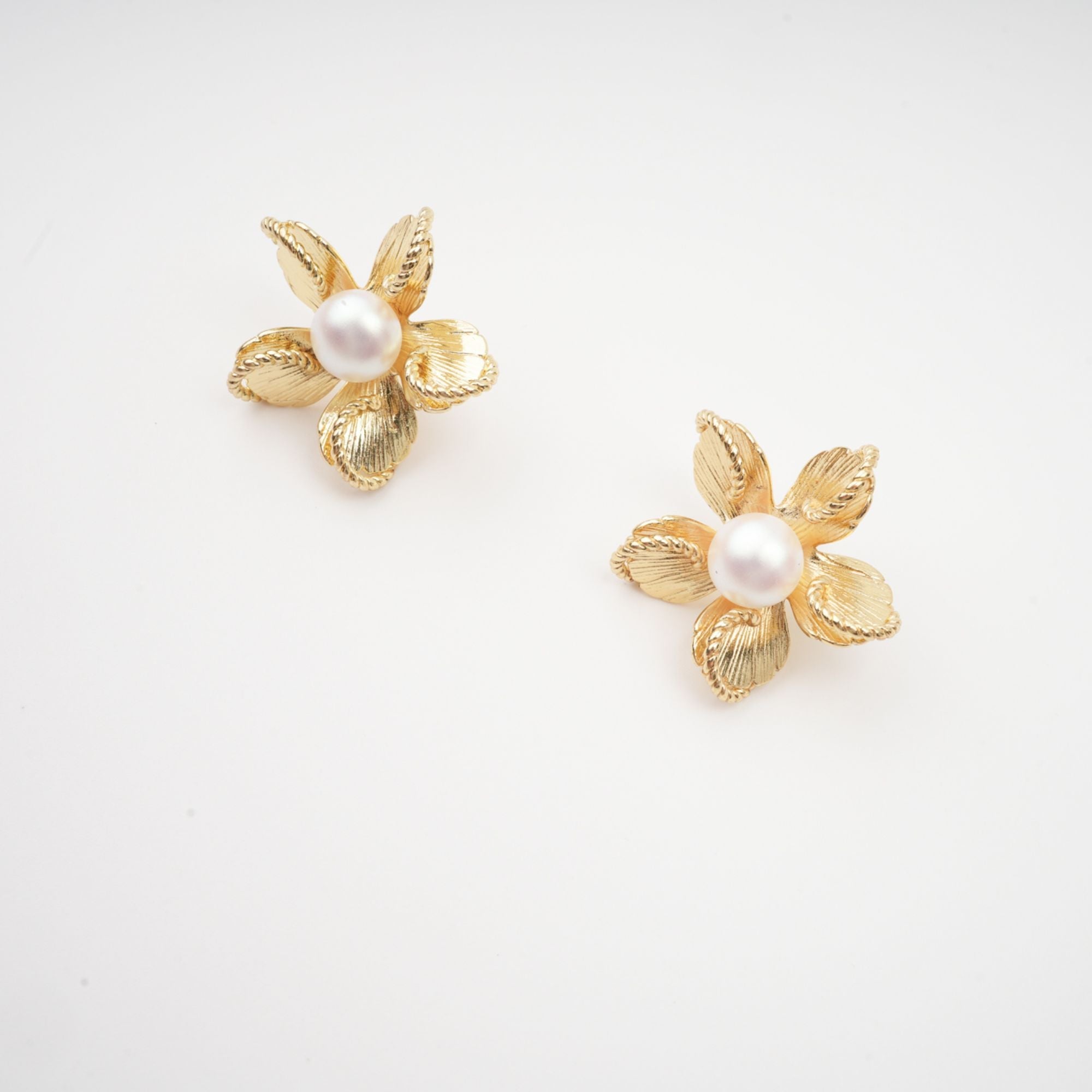 Jeanne floral faux-pearl stud earrings (US Only)