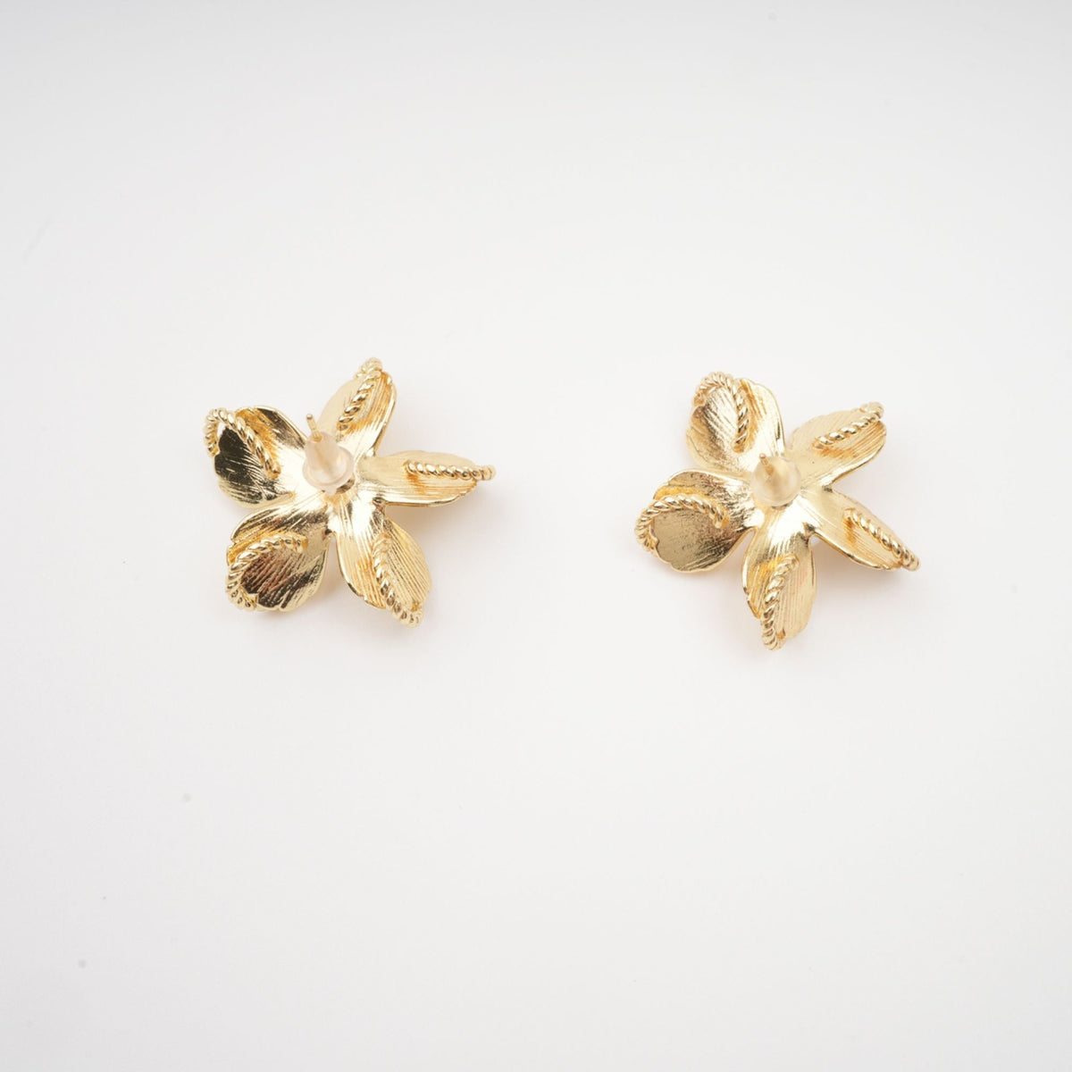 Jeanne floral faux-pearl stud earrings