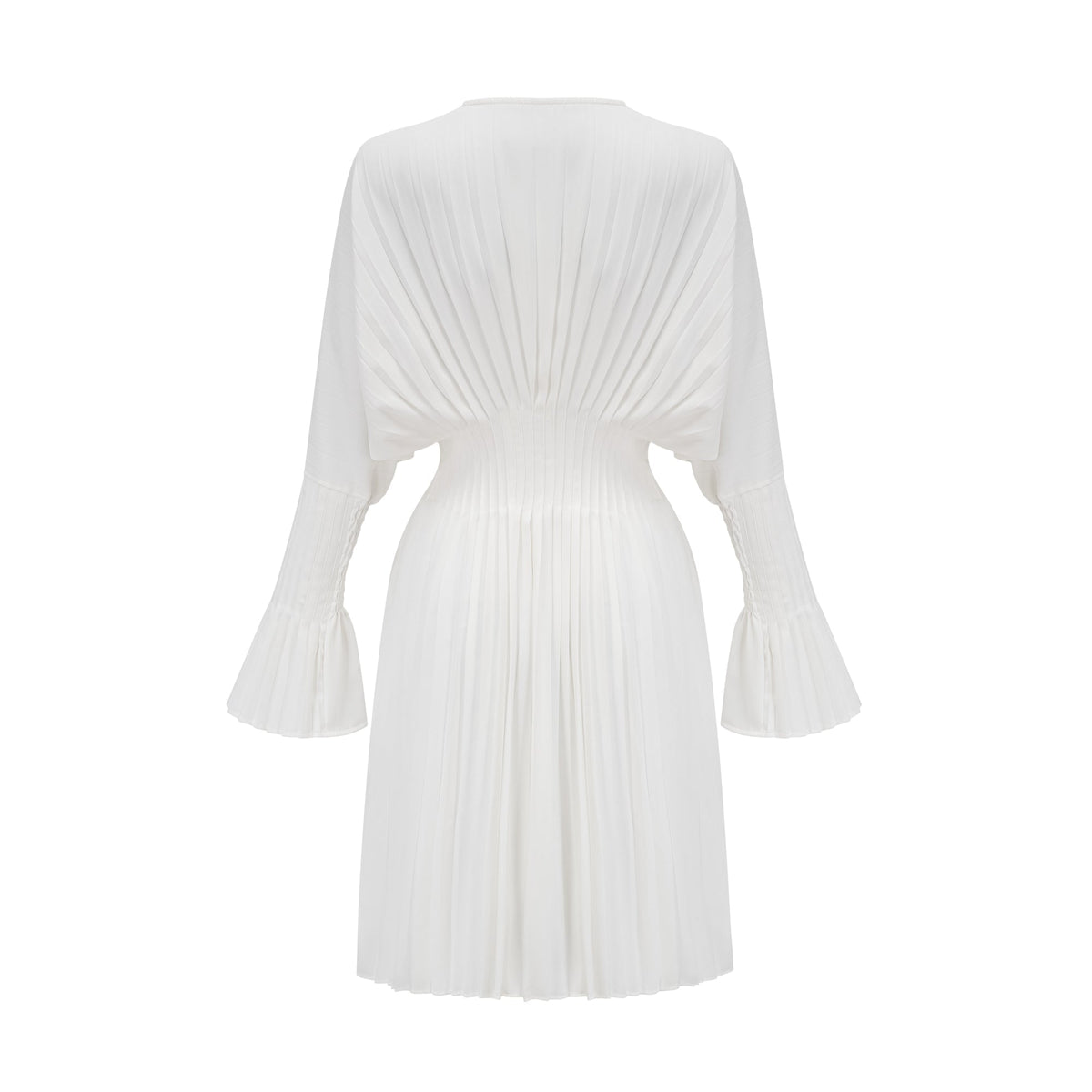 Claudette V-neck pleated mini dress