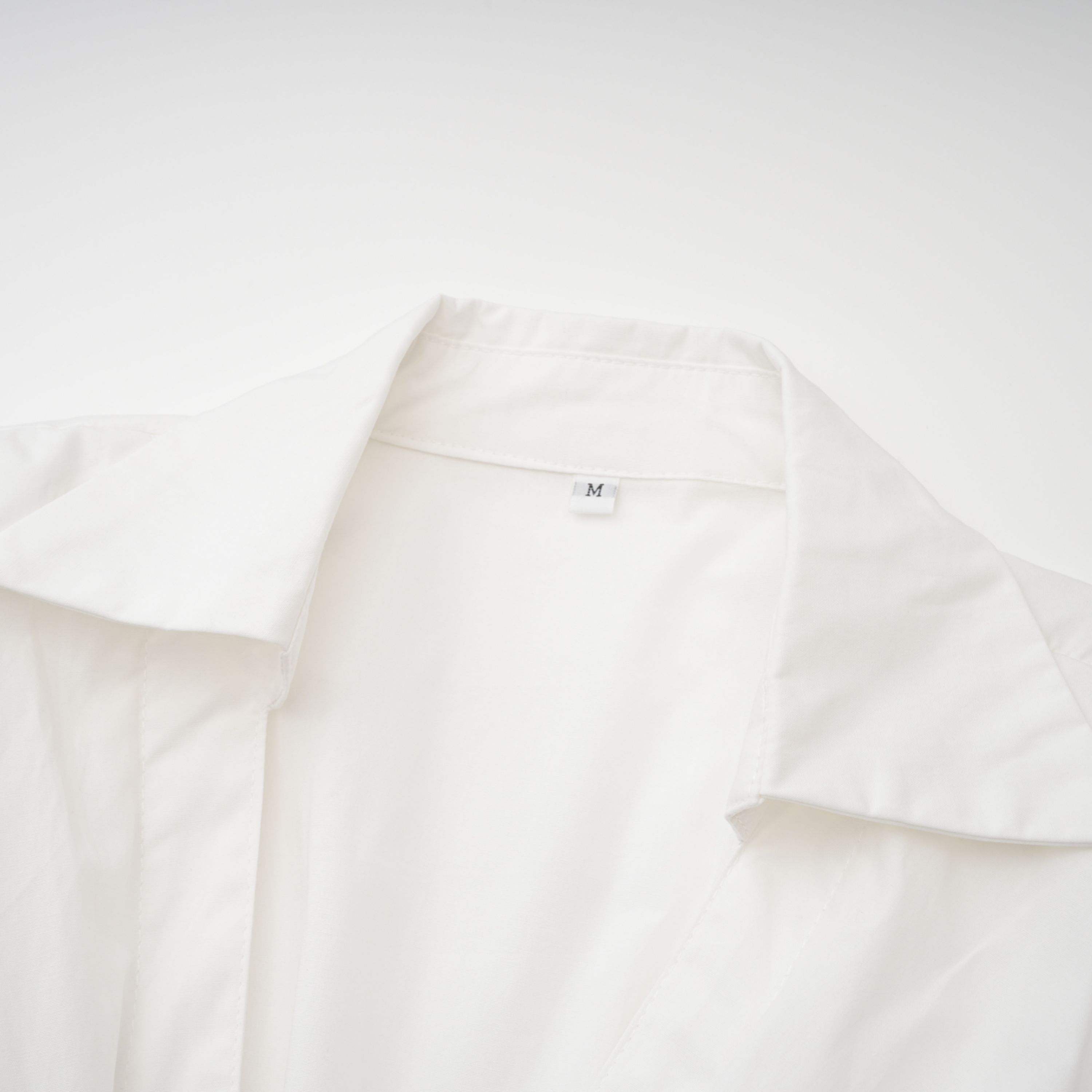 Caterina White Shirred Shirt & Skirt Set