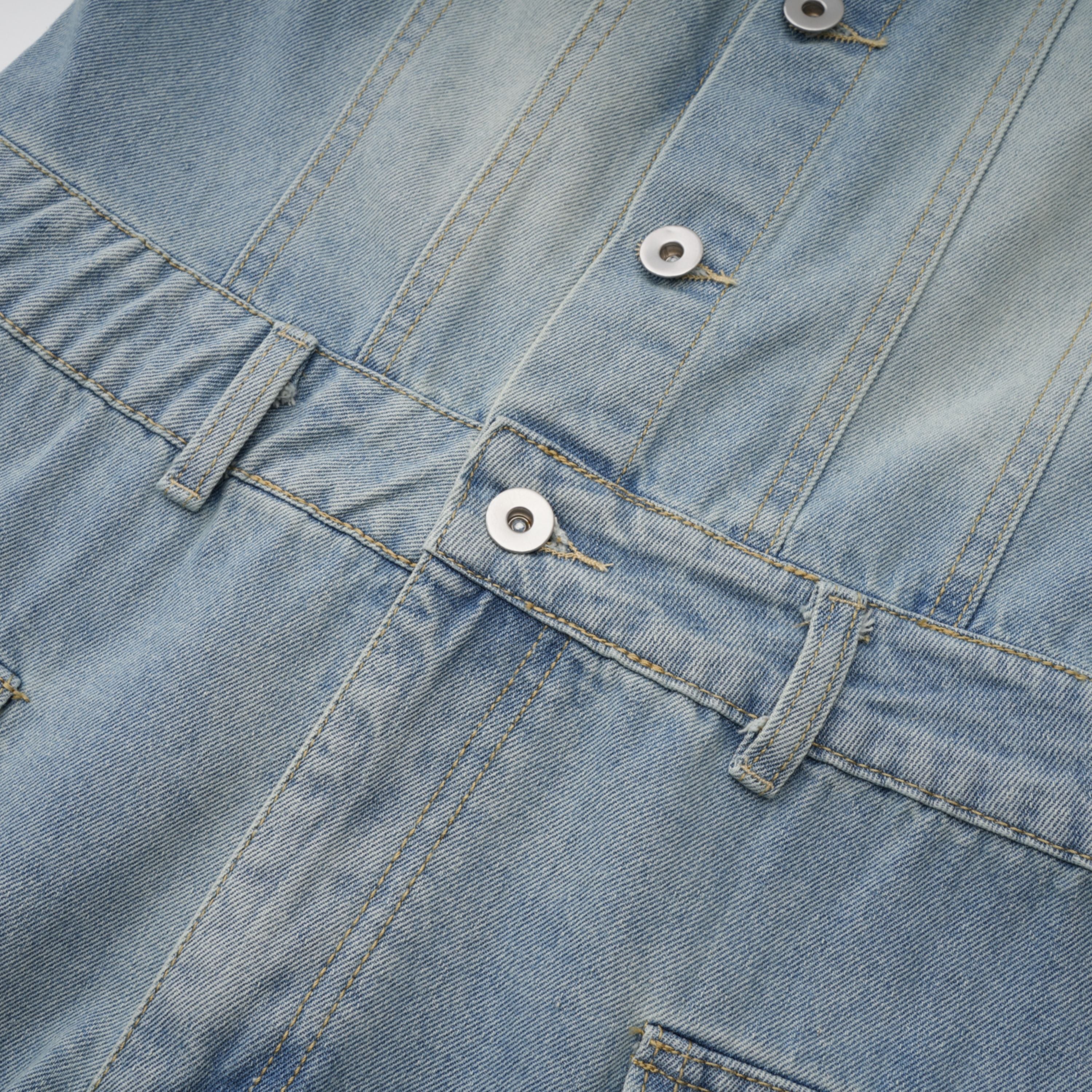 Marta Blue Faded Effect Denim Playsuit (Final Sale-US Only)