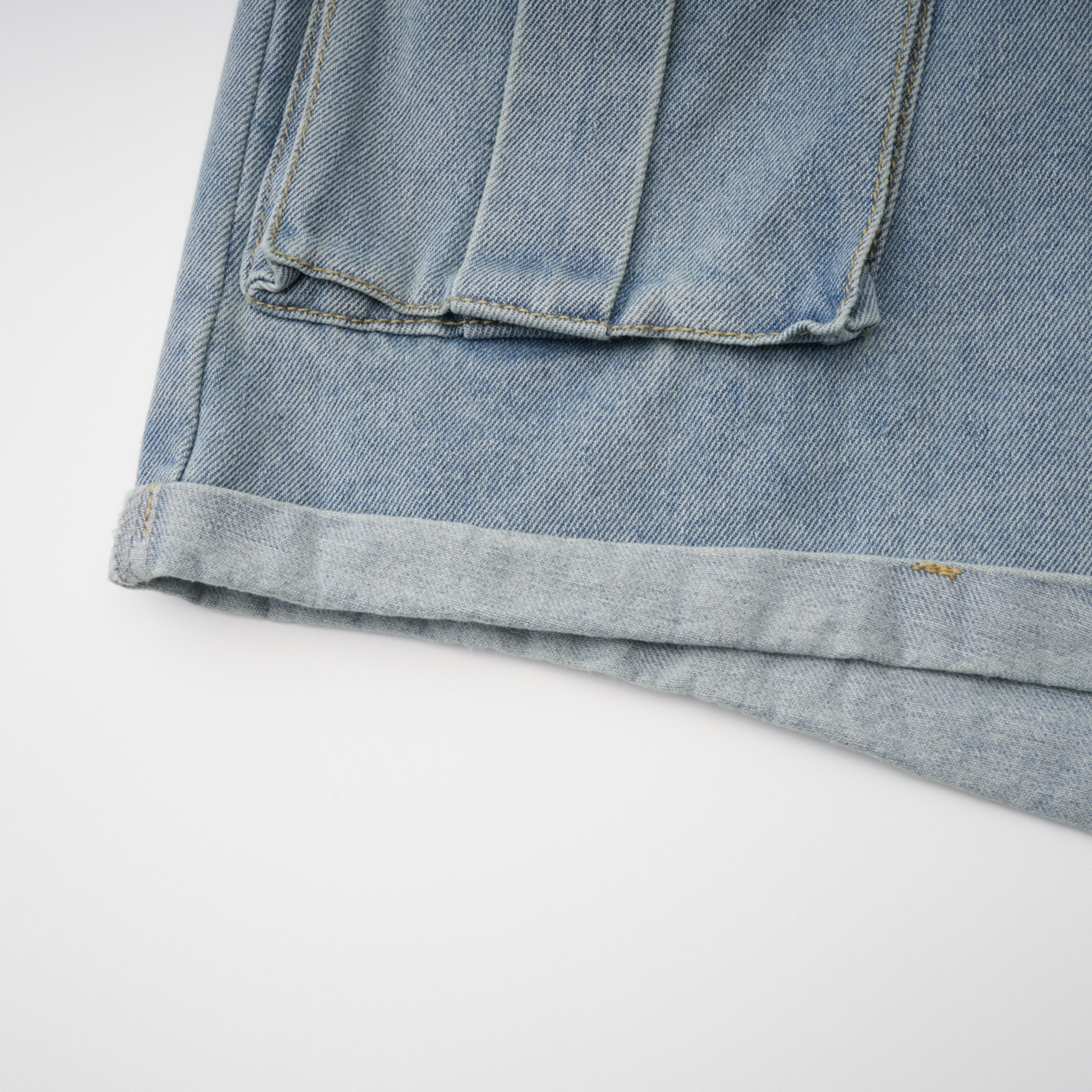 Marta Blue Faded Effect Denim Playsuit (Final Sale-US Only)