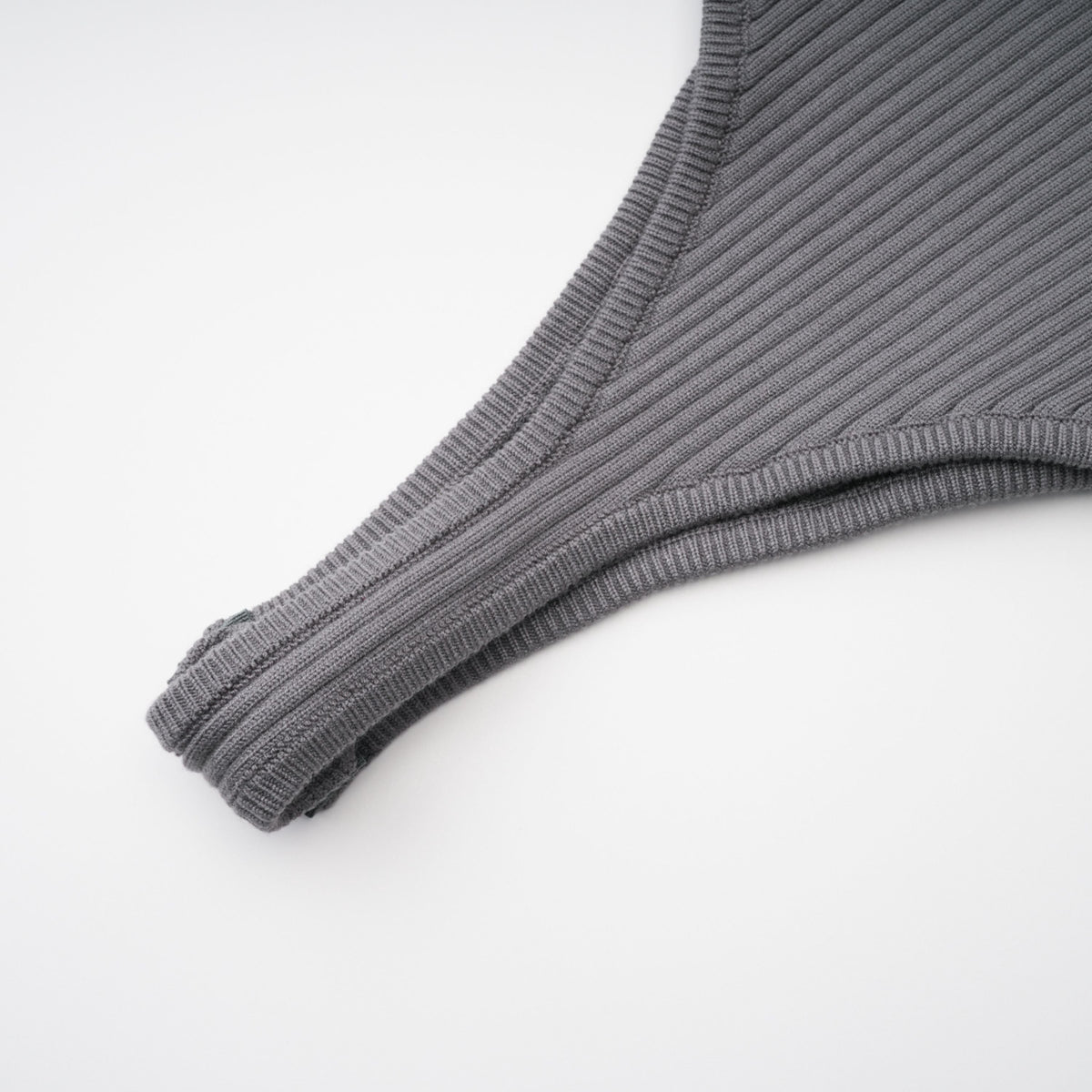 Claire Grey Ribbed Knit Bodysuit & Trousers Set (Final Sale-US Only)