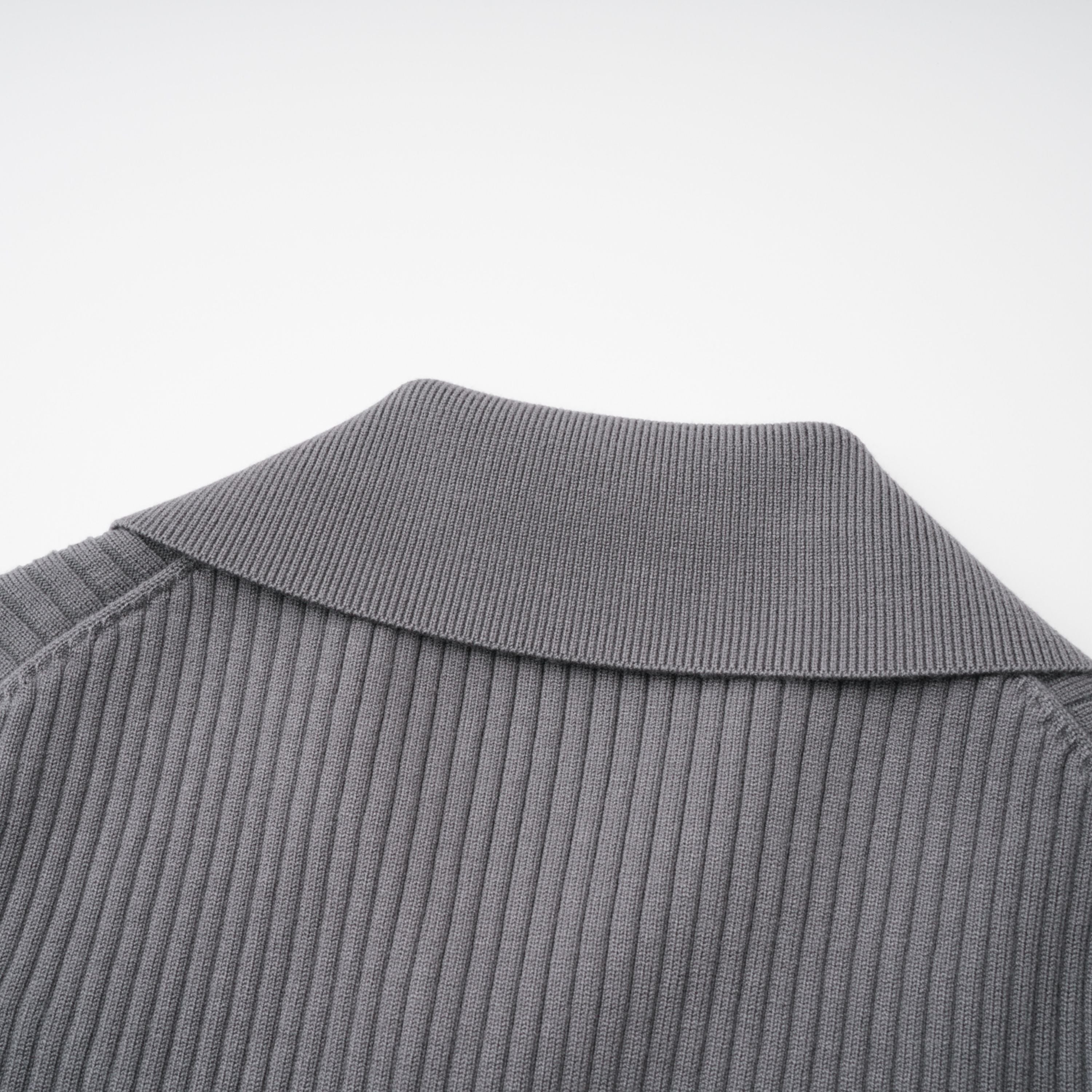 Claire Grey Ribbed Knit Bodysuit & Trousers Set