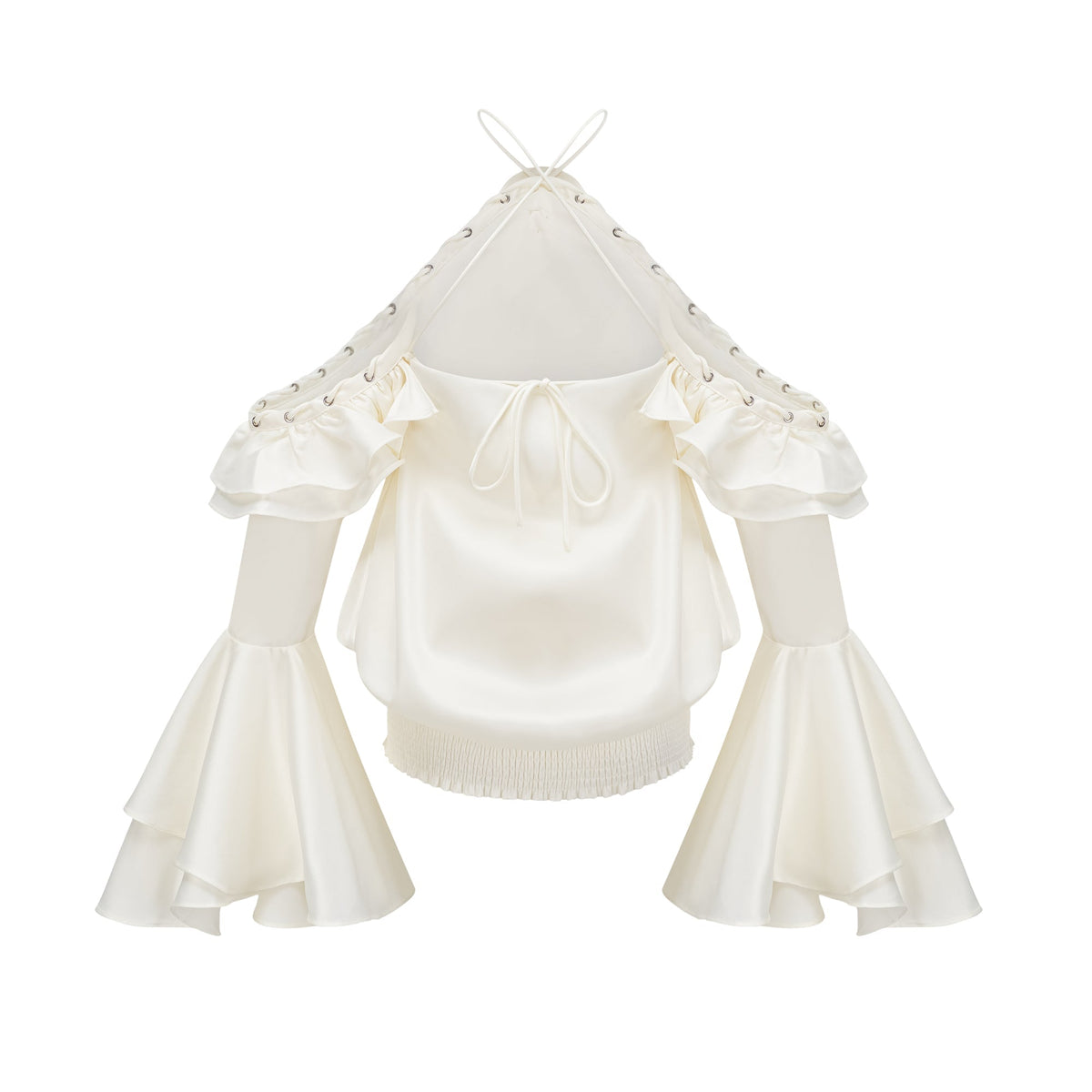 Fleur floral cold-shoulder ruffled mini dress