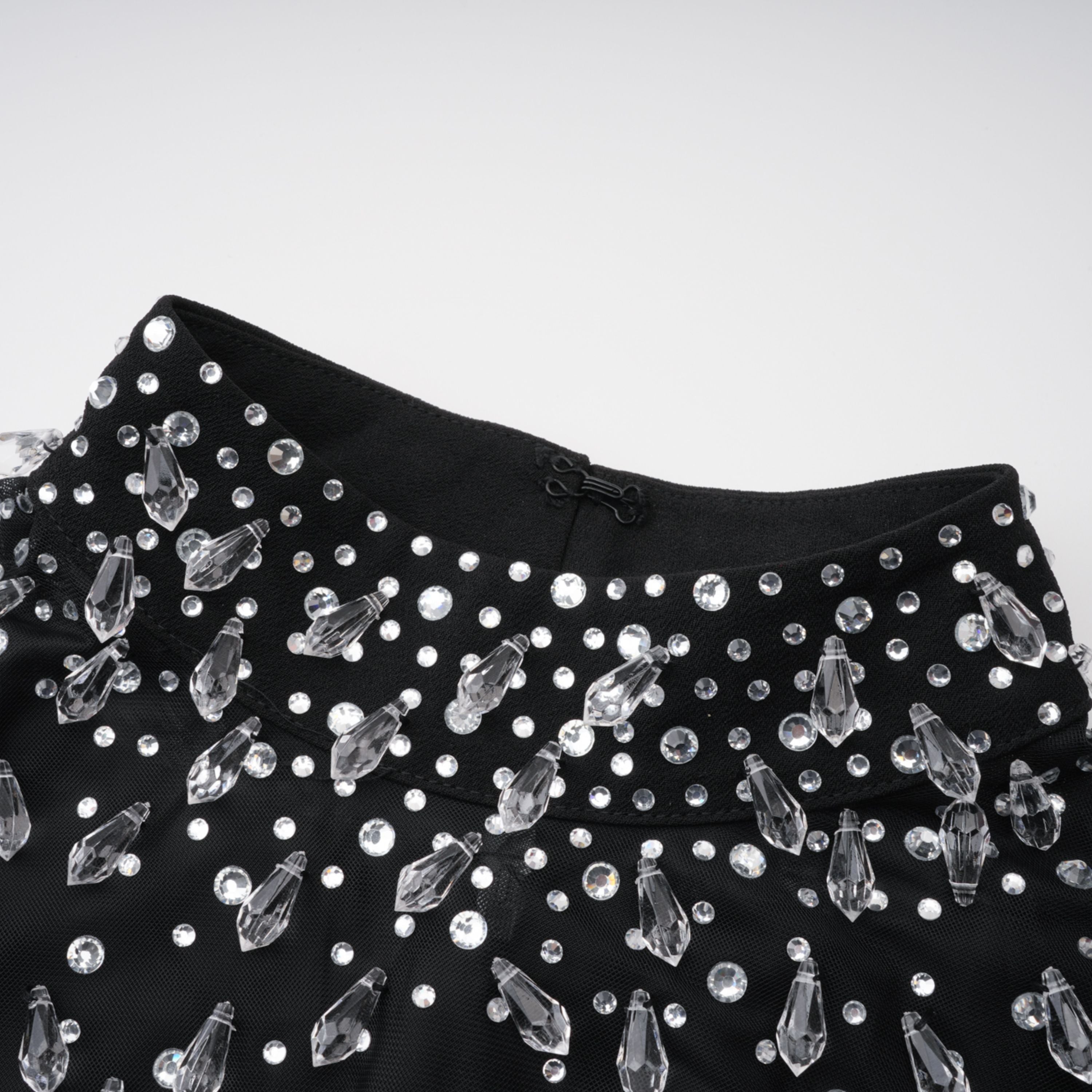 Oona Black Embellished Flared Maxi Gown