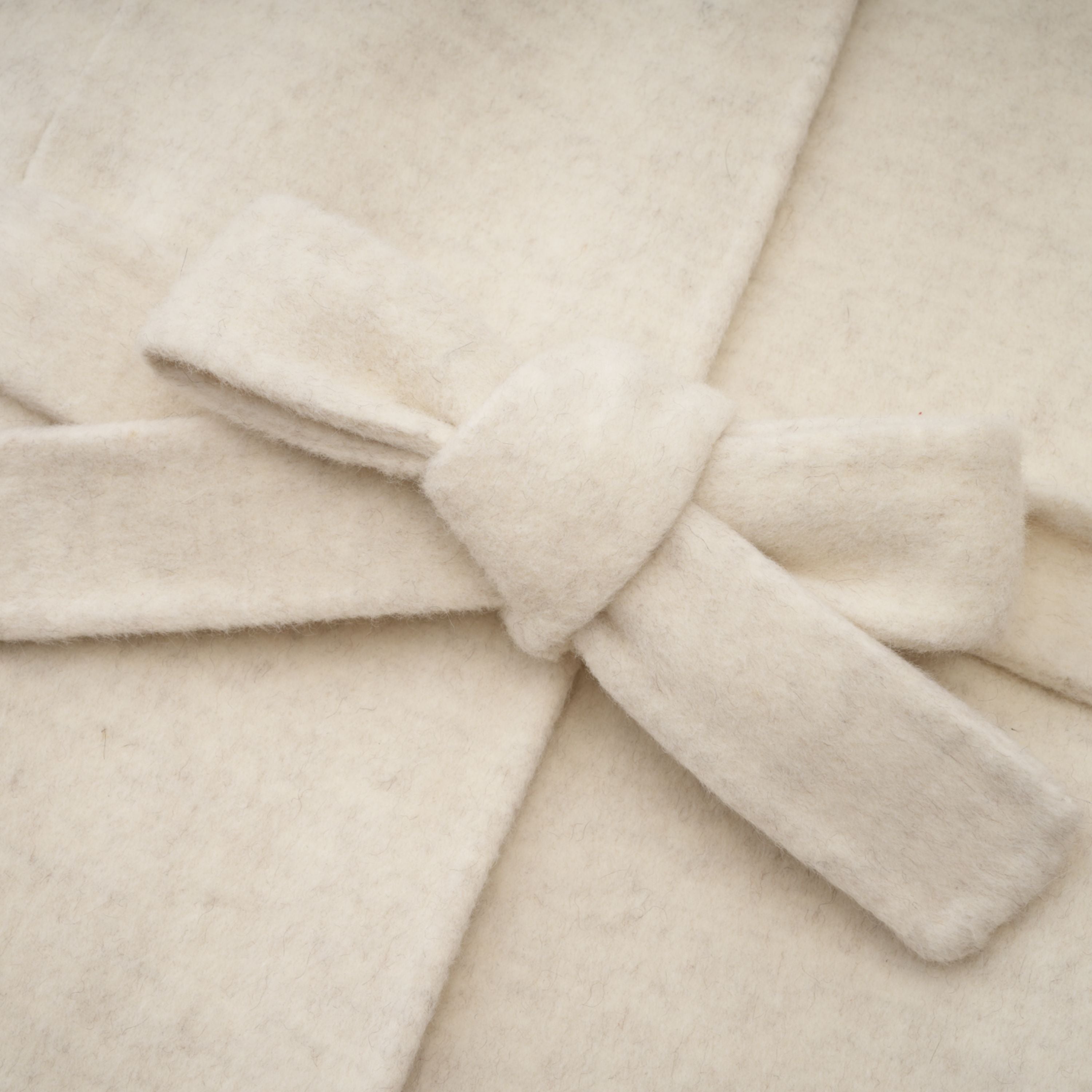 Cecilia White Belted Fur Trim Coat (Final Sale-US Only)