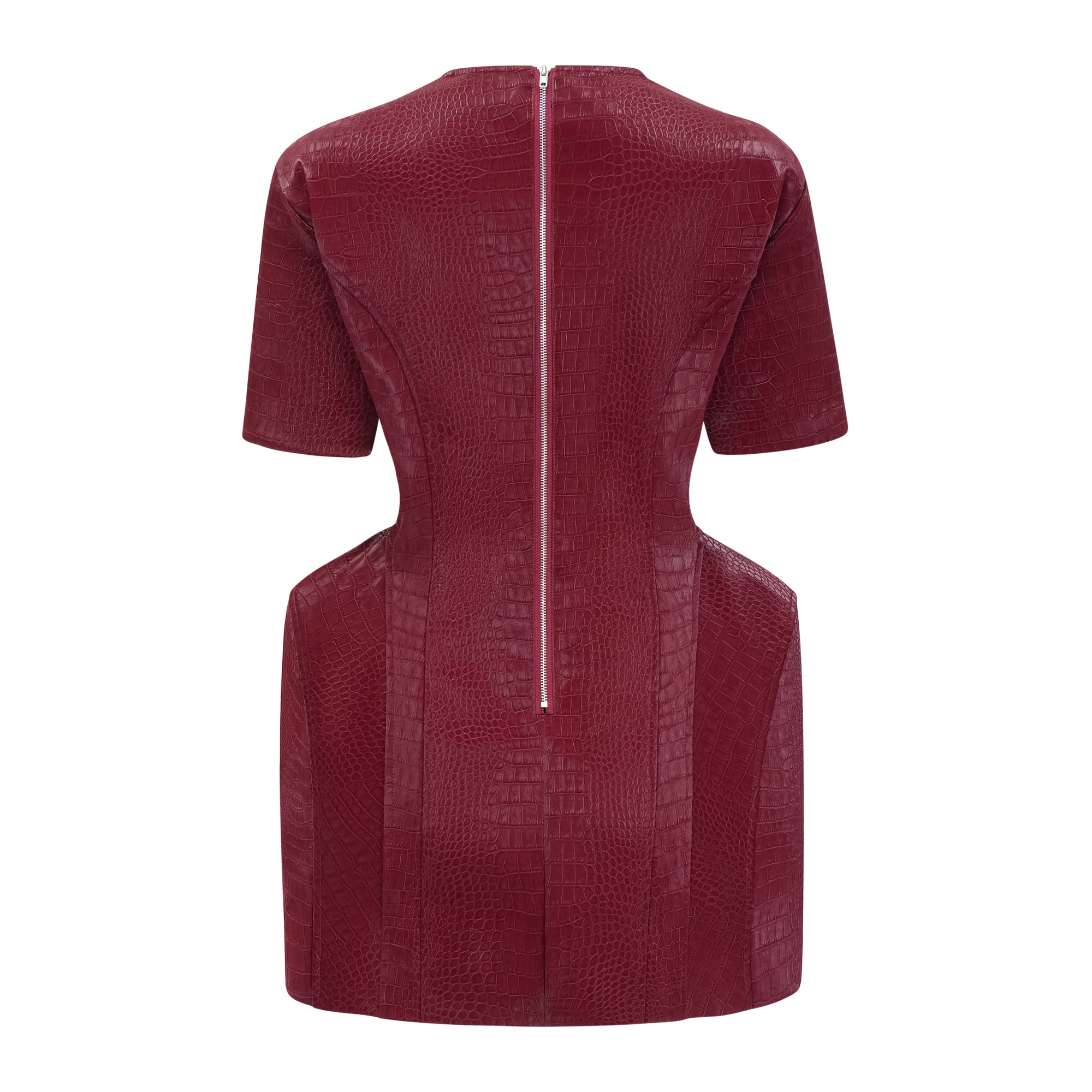 Frankie Red Leather Mini Dress with Decorative Buttons (Final Sale-US Only)