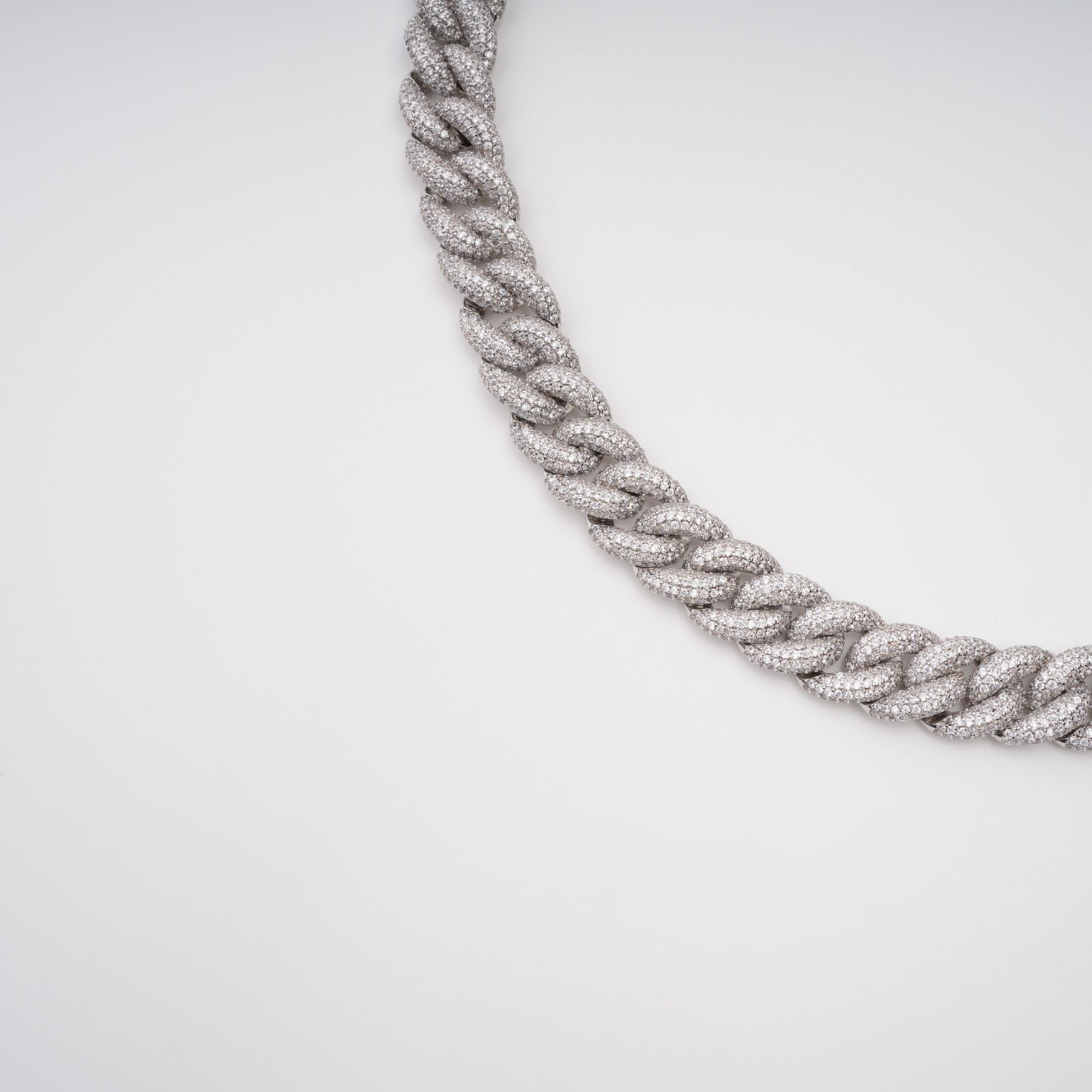 Frida Silver Tone Cuban Link Crystal Embellished Necklace
