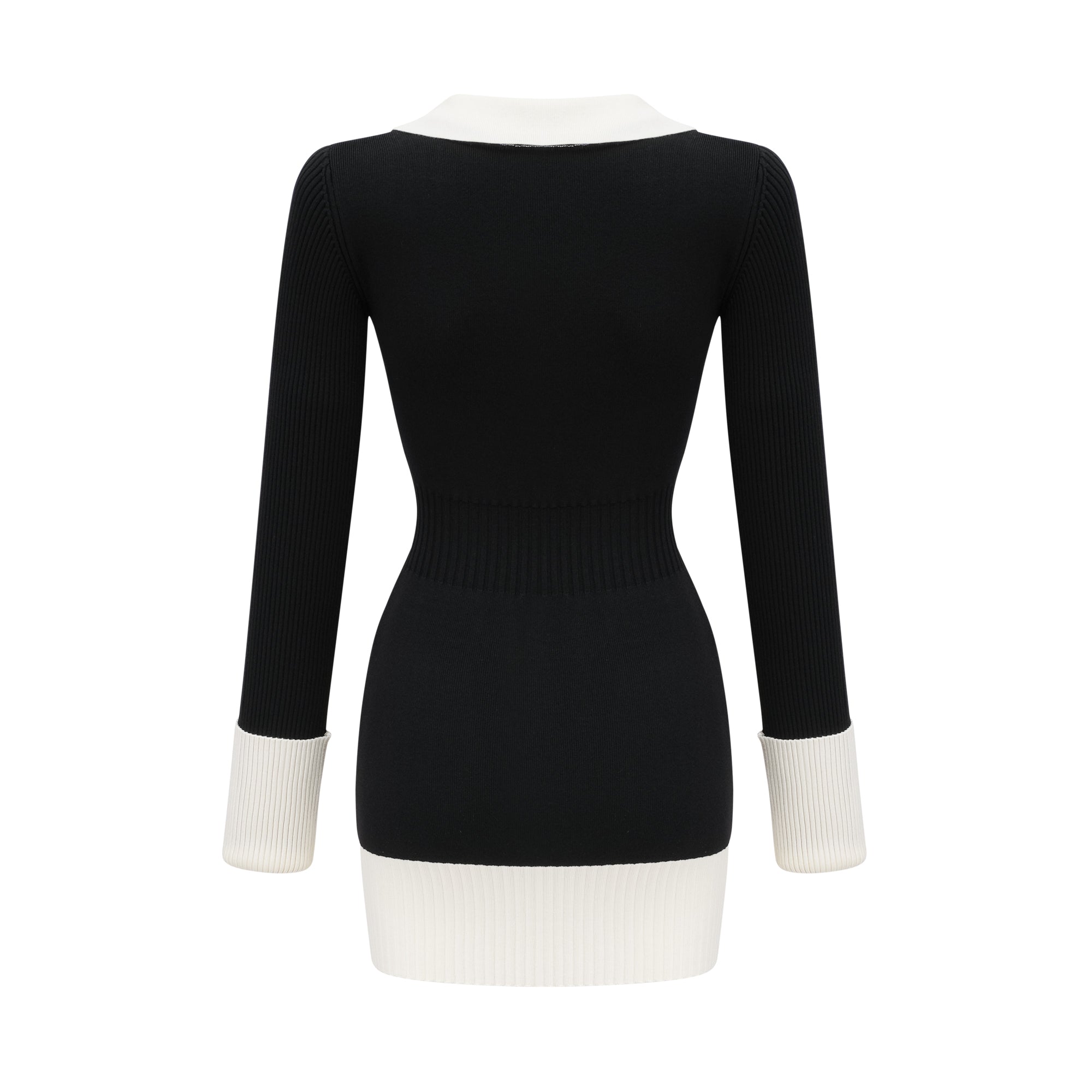 Charlotte wool color-blocked ribbed-knit mini dress