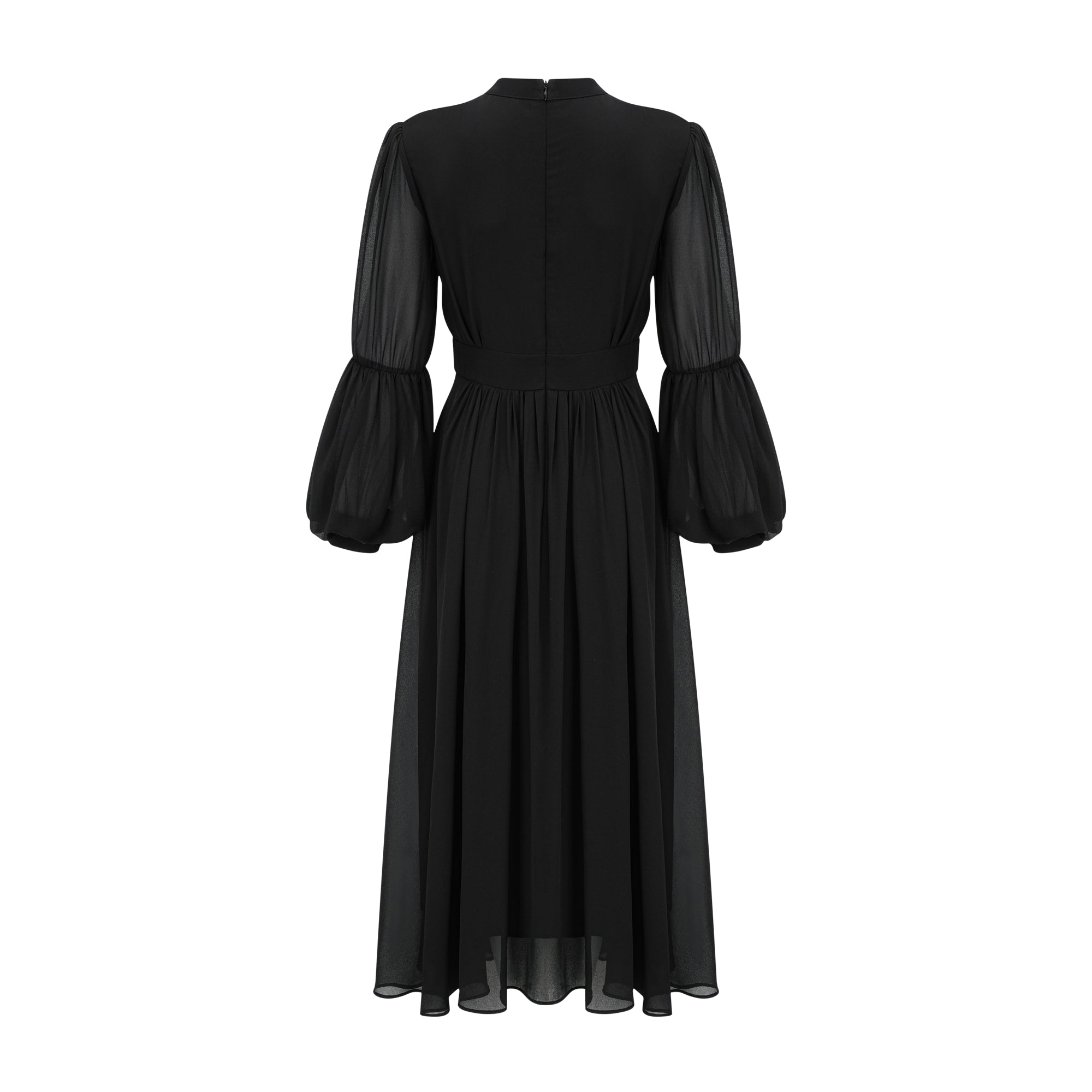 Viviane black pleated button-front midi dress (US Only)