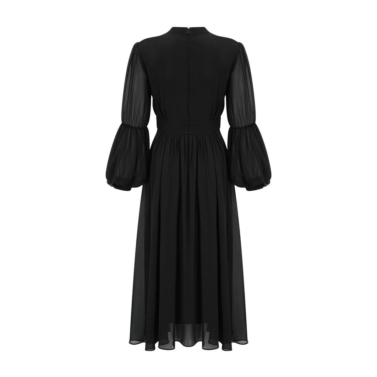Viviane black pleated button-front midi dress (Final Sale-US Only)