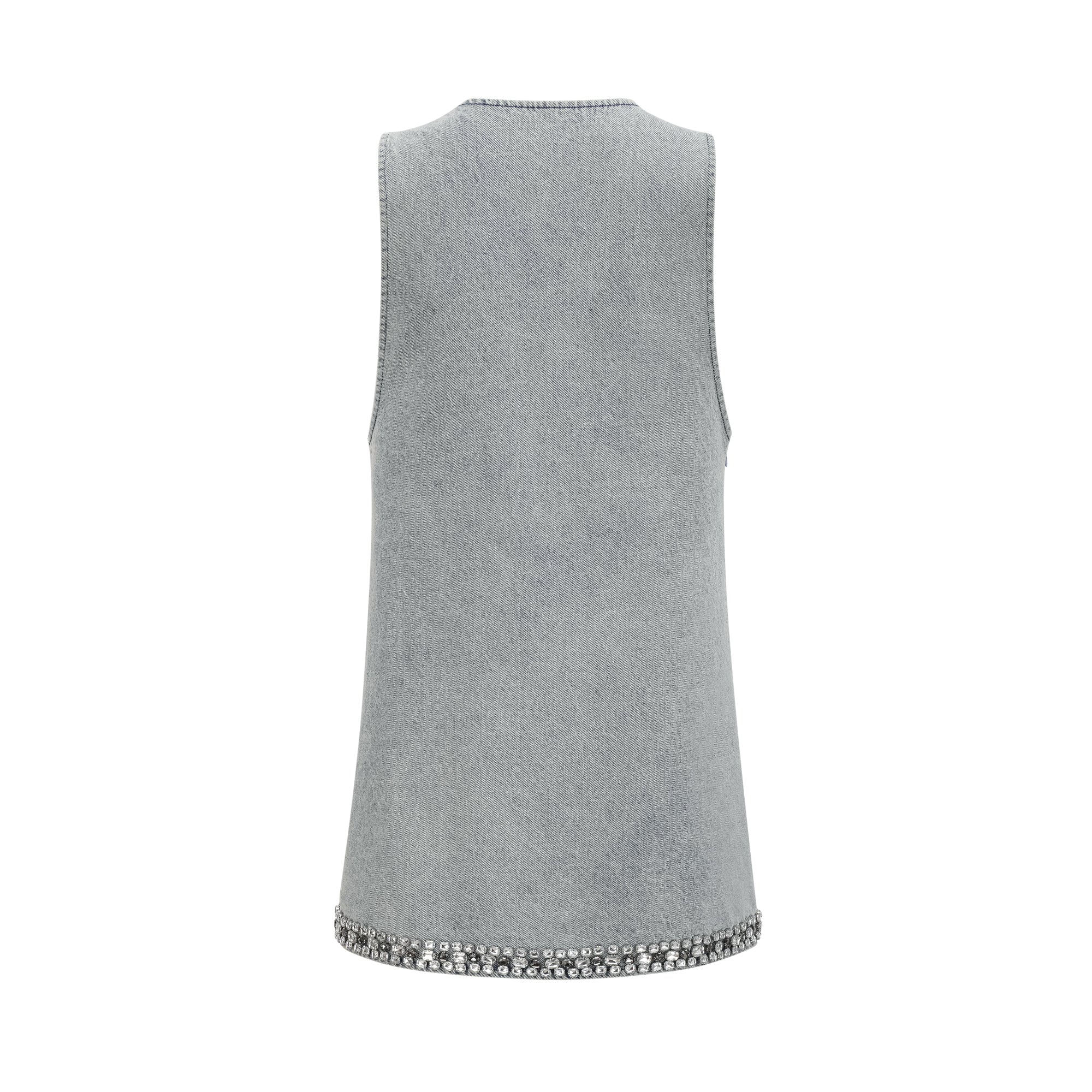 Daphné blue crystal sleeveless denim mini dress (Final Sale-US Only)