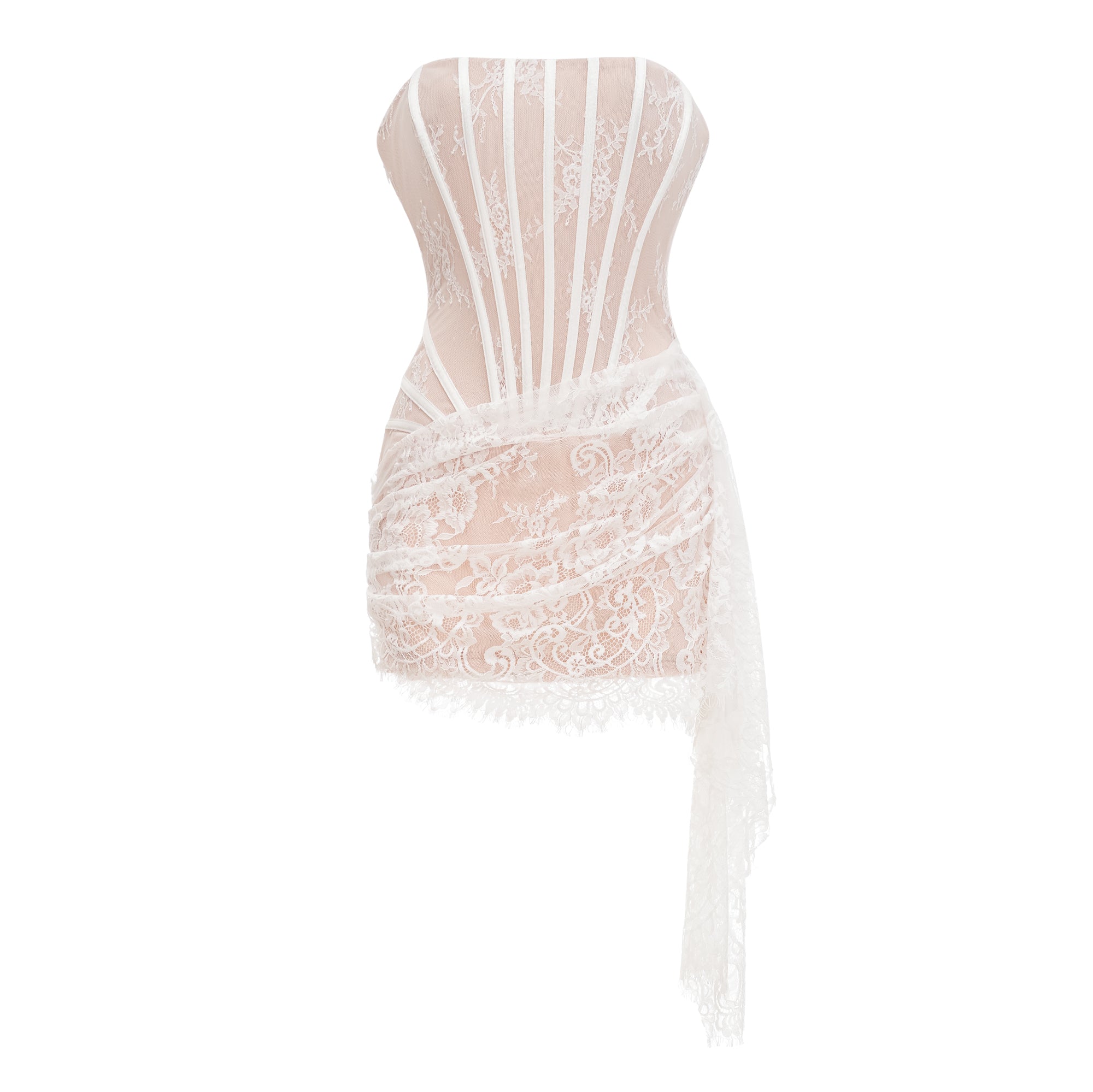 Margherita White Floral Lace Dress & Skirt Set (Final Sale-US Only)