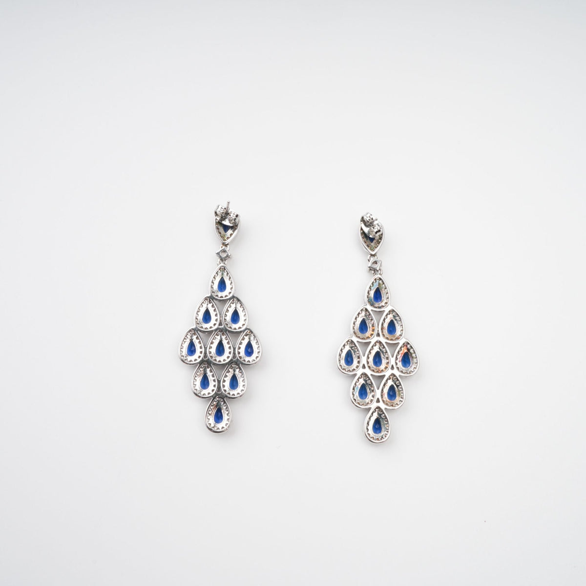 Estelle Blue Crystal Embellished Sterling Silver Earrings