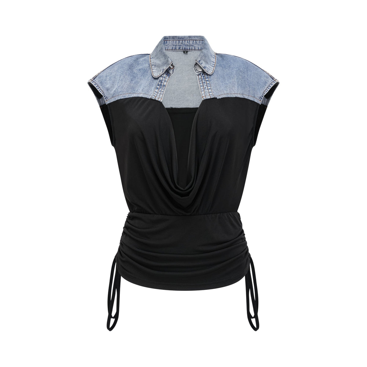 Nala jersey-panelled denim top & skirt matching set (Final Sale)
