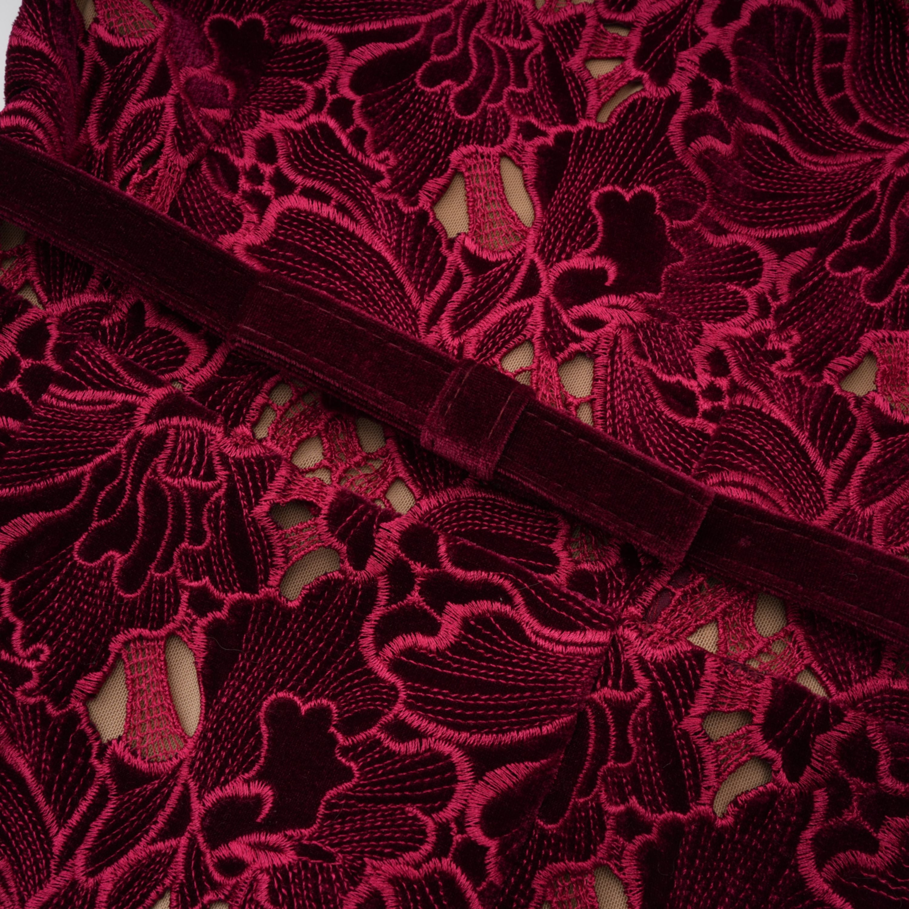 Hafdis Red Floral Embroidered Midi Dress (Final Sale-US Only)