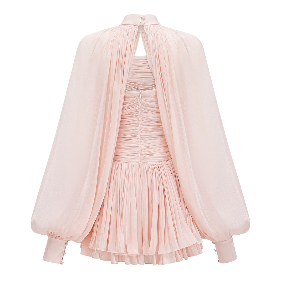 Bernice Pink Glossy Cape & Dress Set