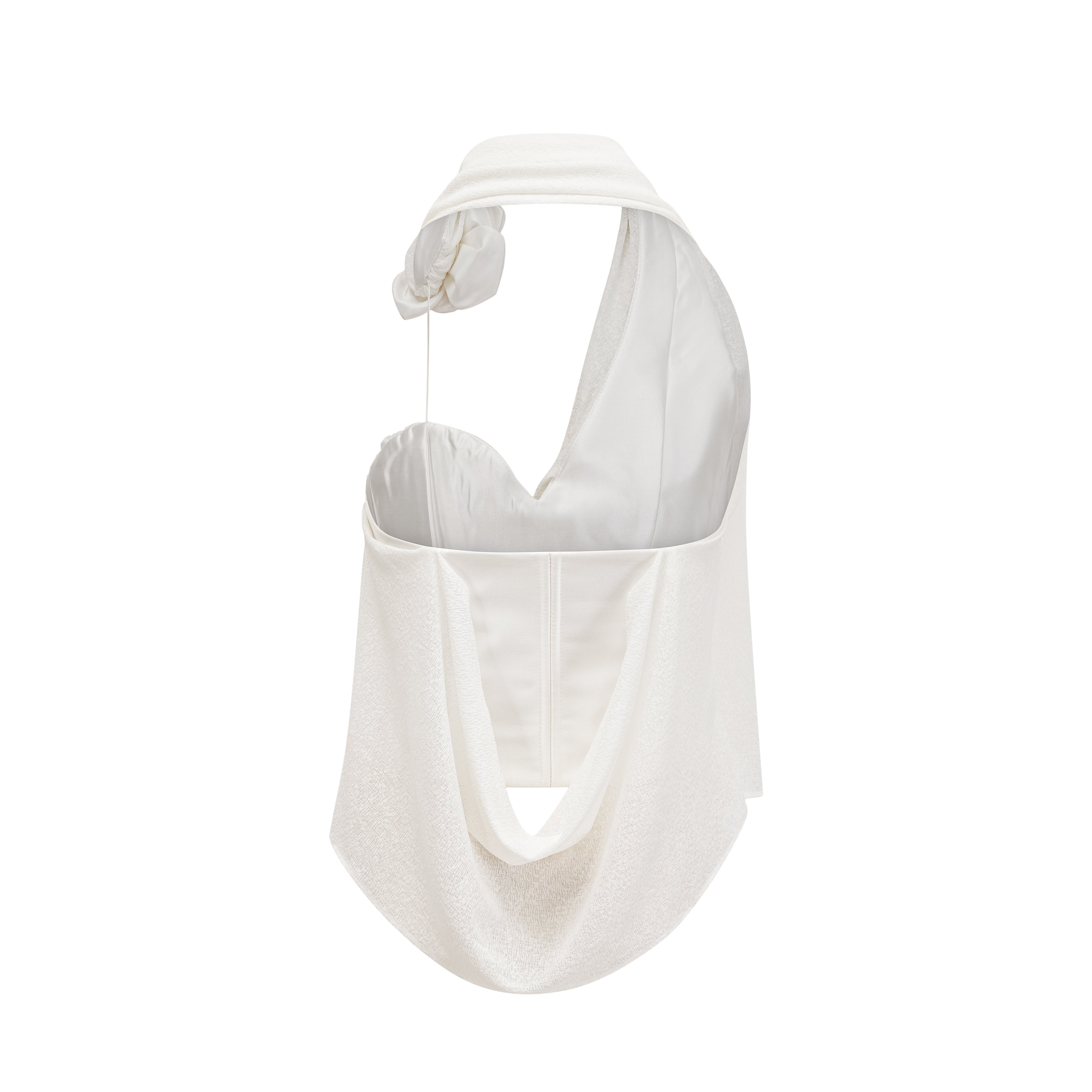 Maeva white halterneck floral-appliqué top (US Only)