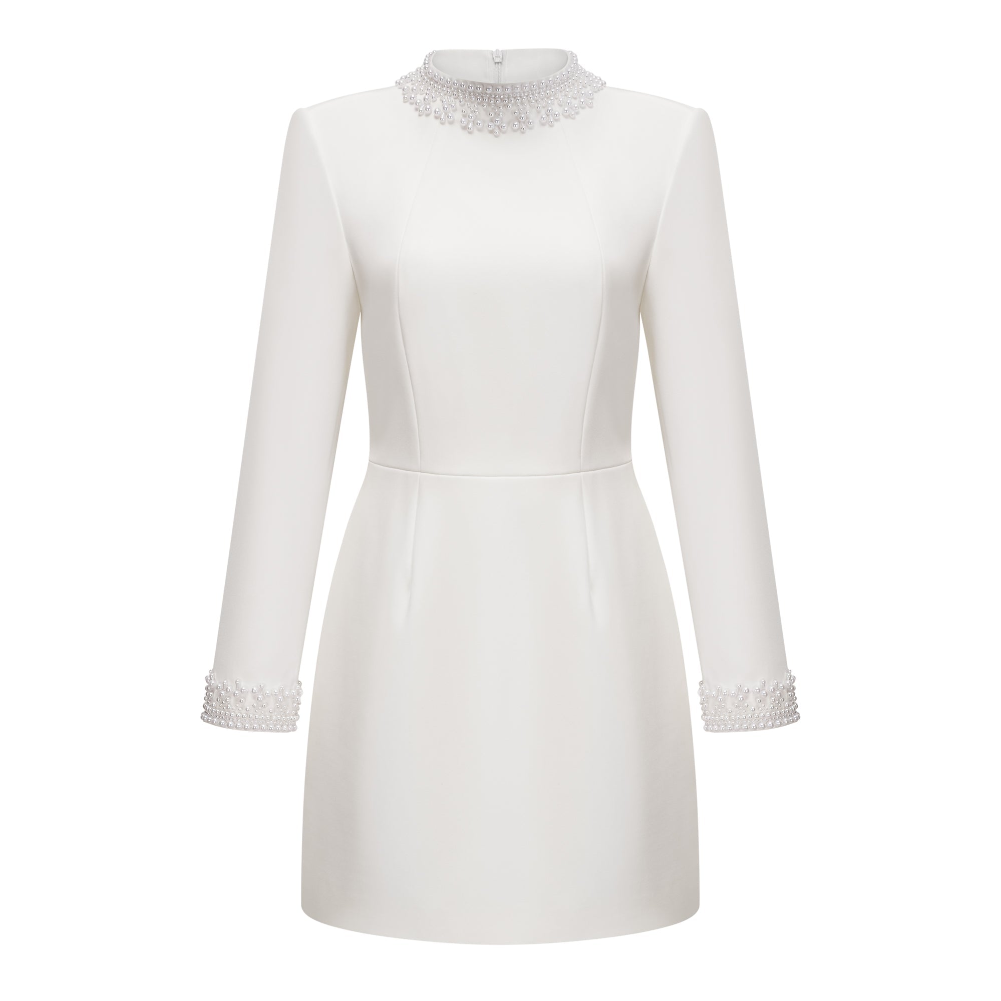 Bernadette White Faux Pearl Mini Dress (Final Sale)