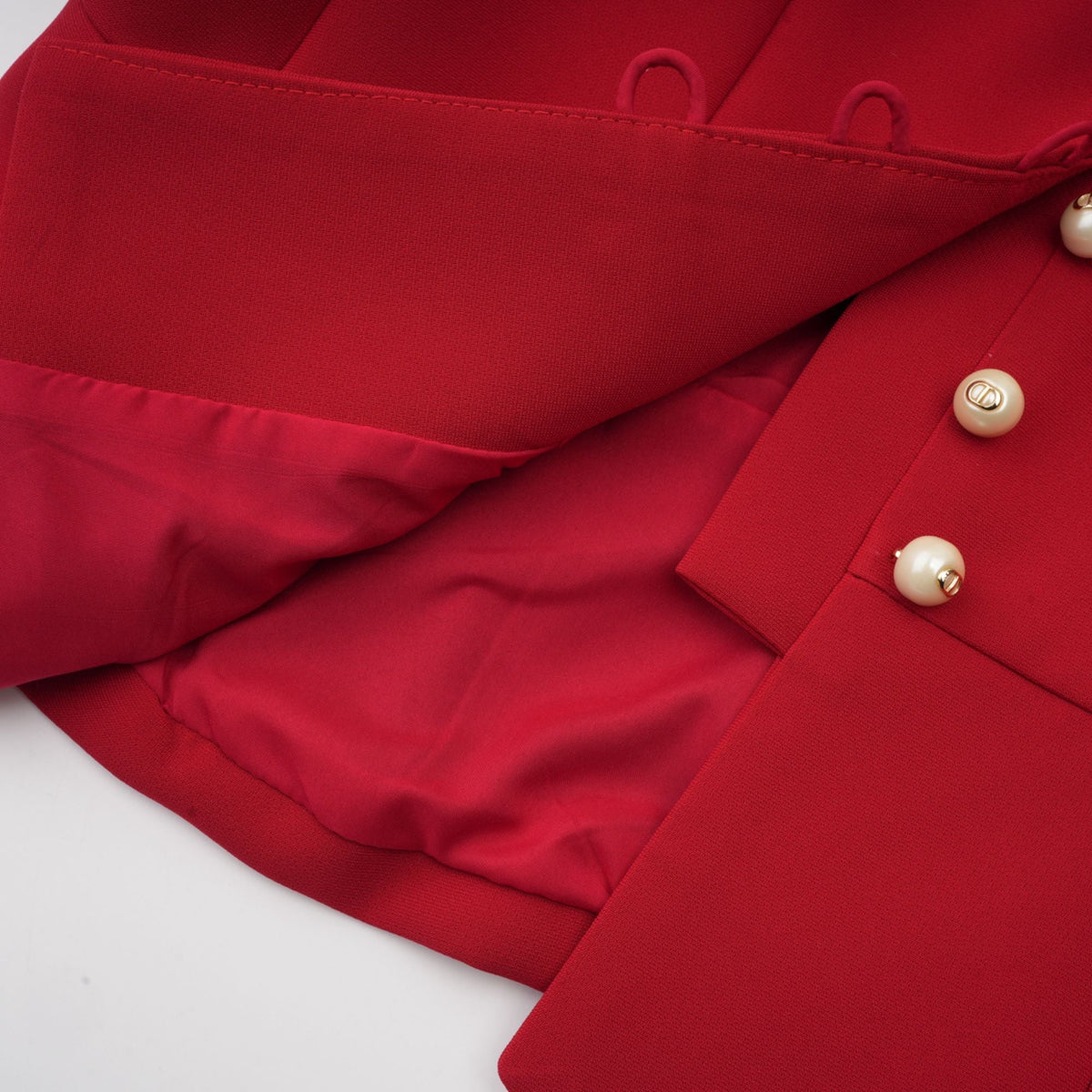 Colette red pleated blouse & skirt matching set