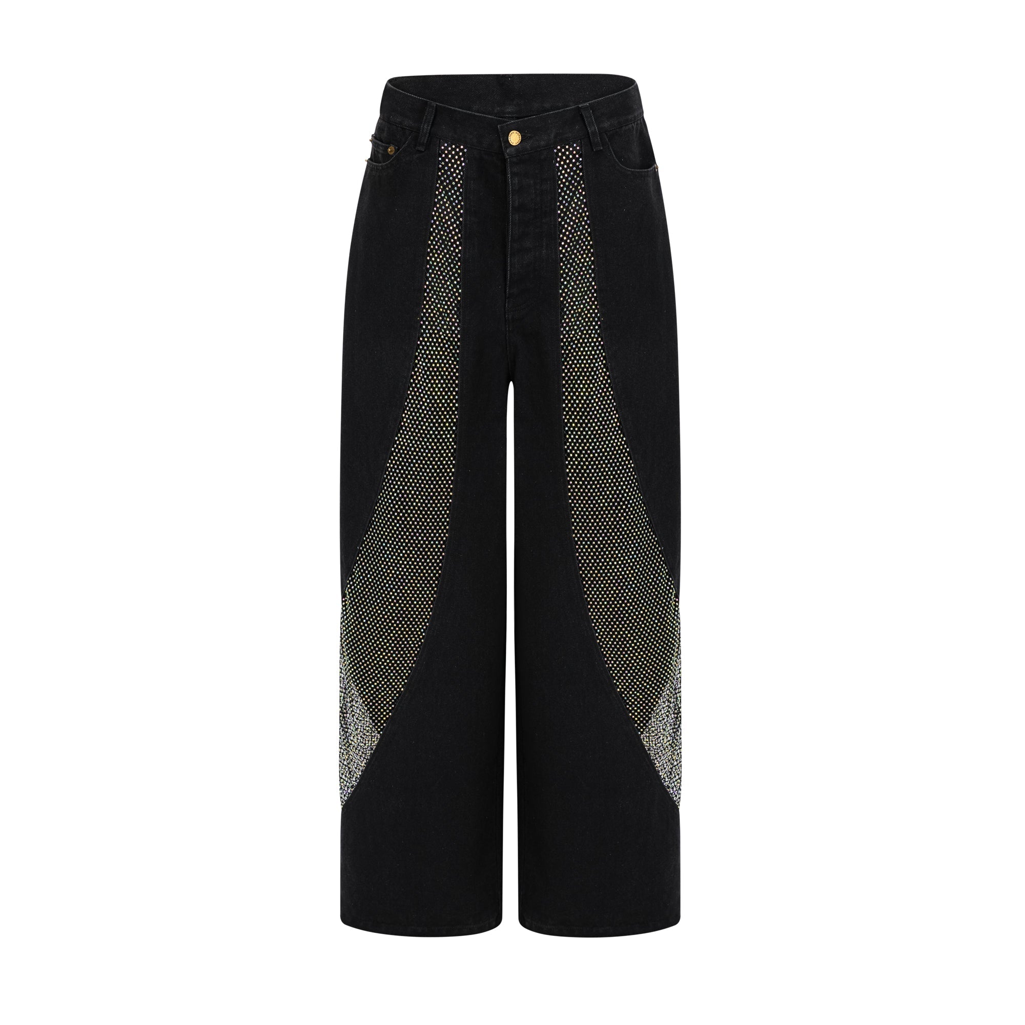 Thérèse mesh-panel wide-leg jeans (US Only)