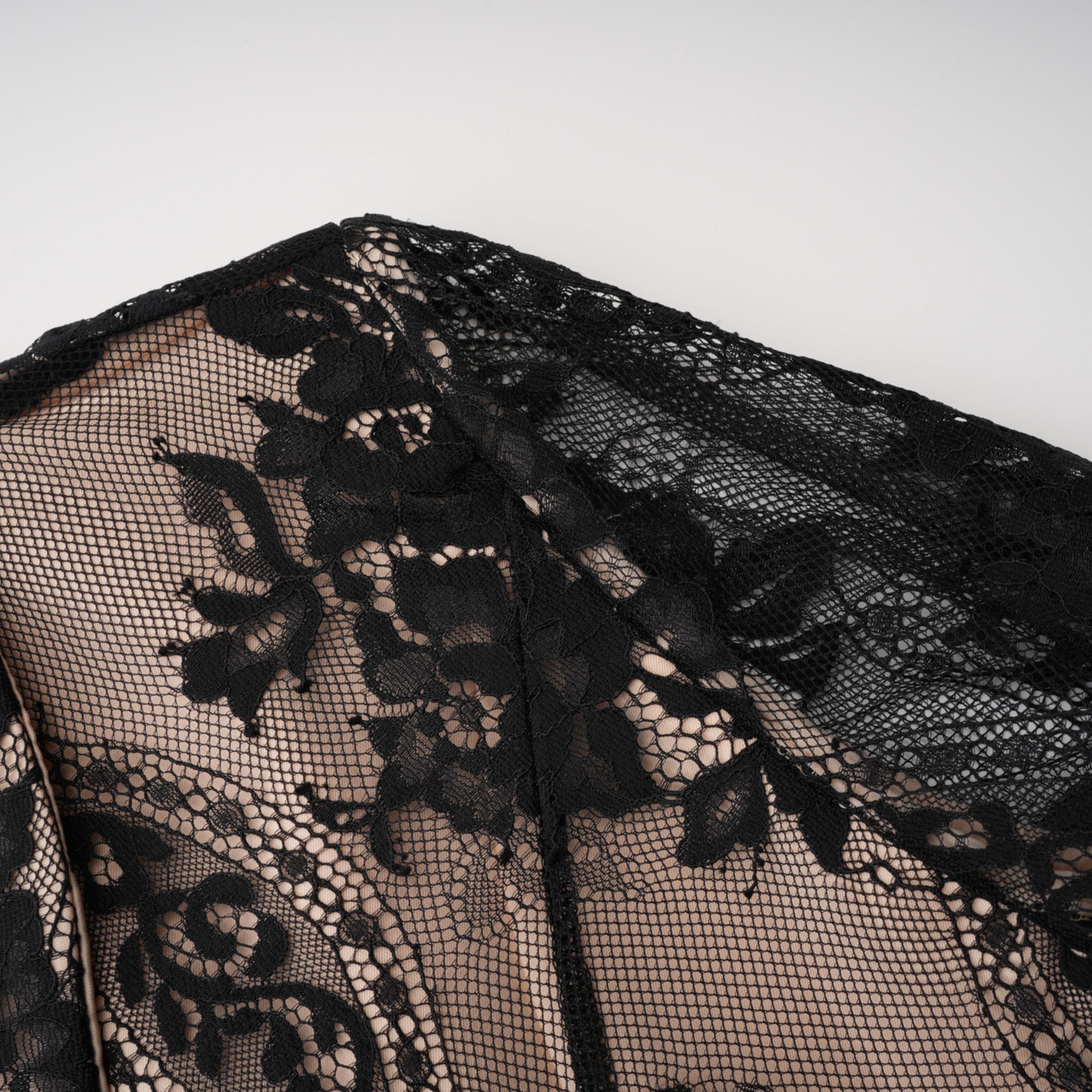 Aleksandra Black Floral Lace Mini Dress