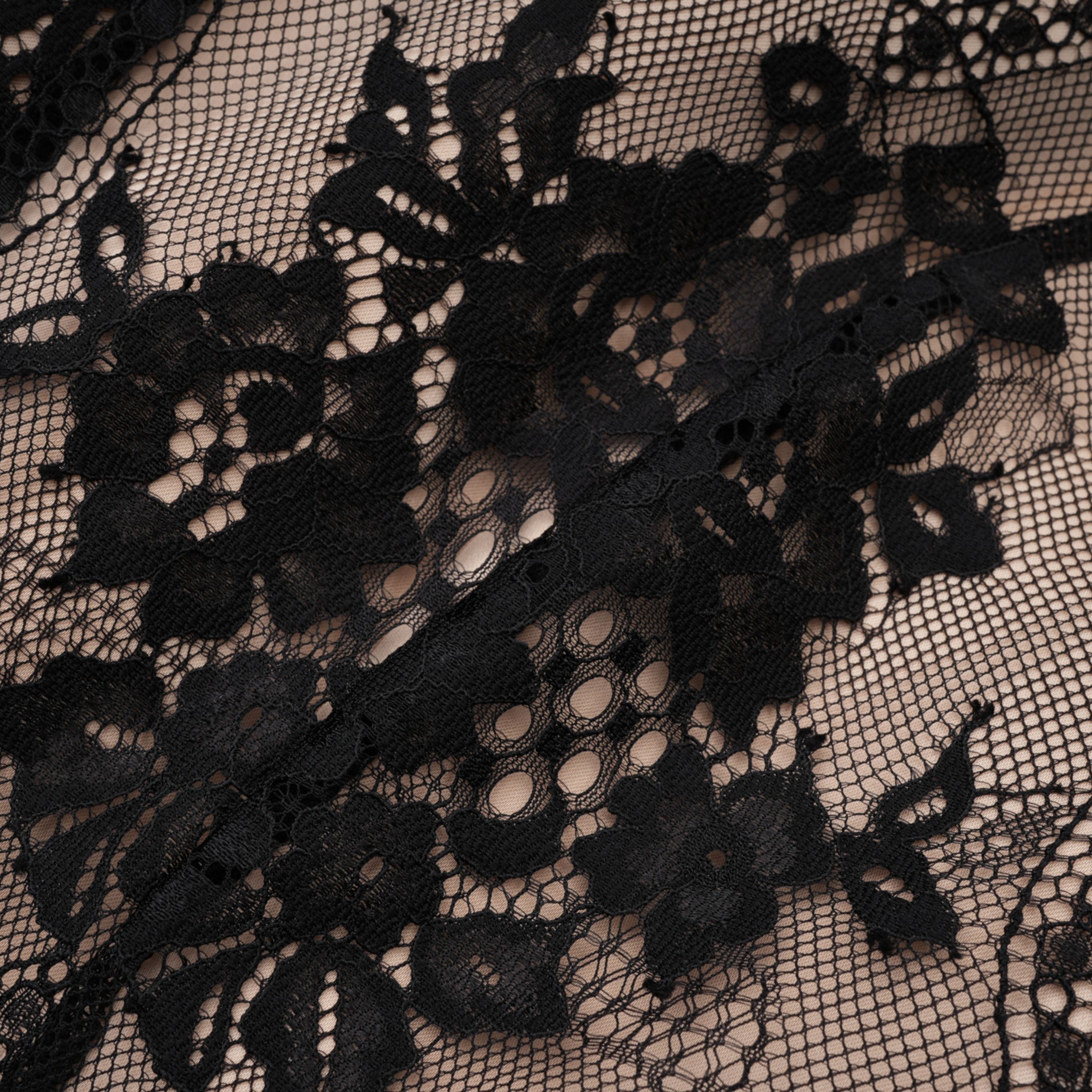 Aleksandra Black Floral Lace Mini Dress (Final Sale-US Only)