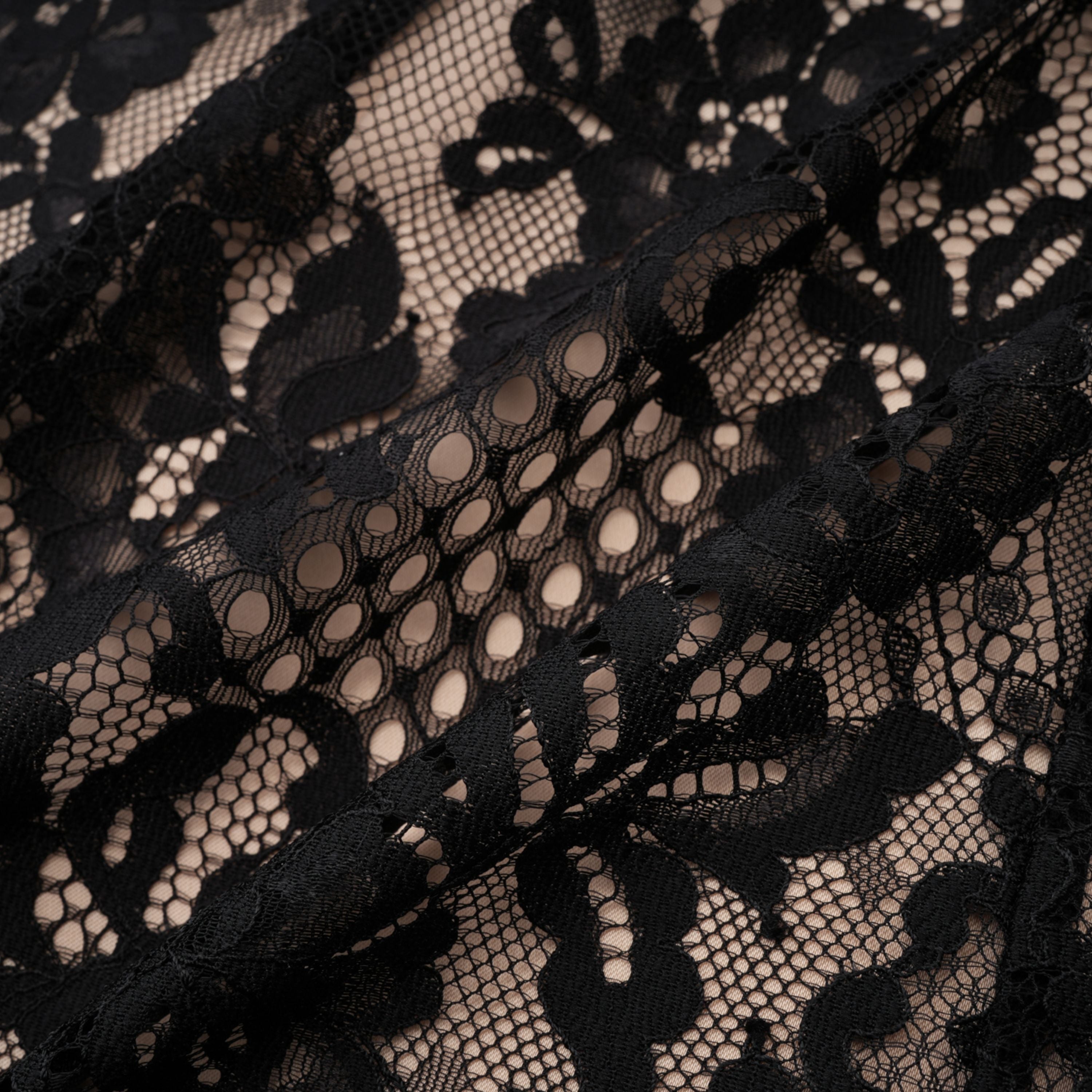 Aleksandra Black Floral Lace Mini Dress (Final Sale-US Only)
