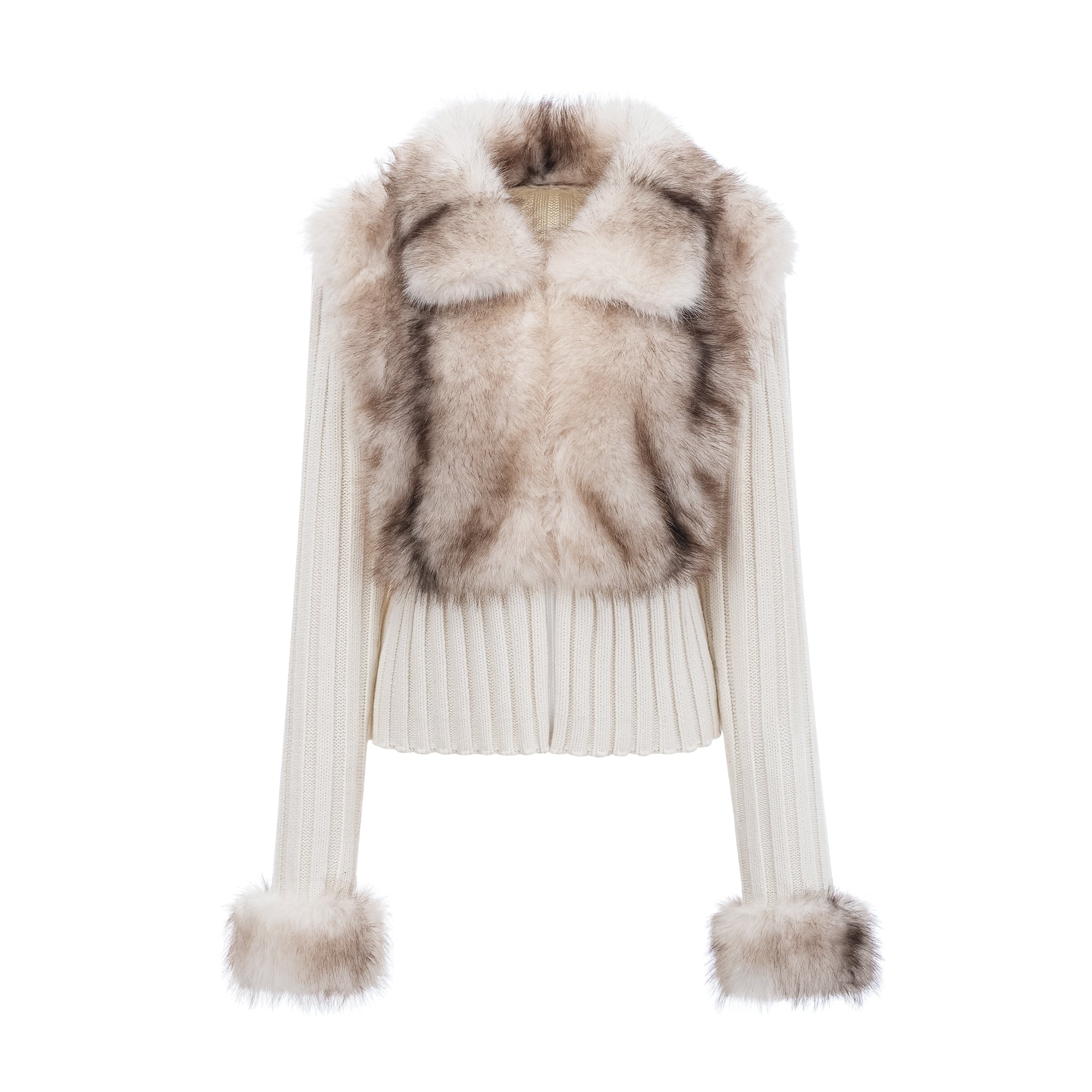 Laetiecia faux-fur ribbed-knit jacket (Final Sale)