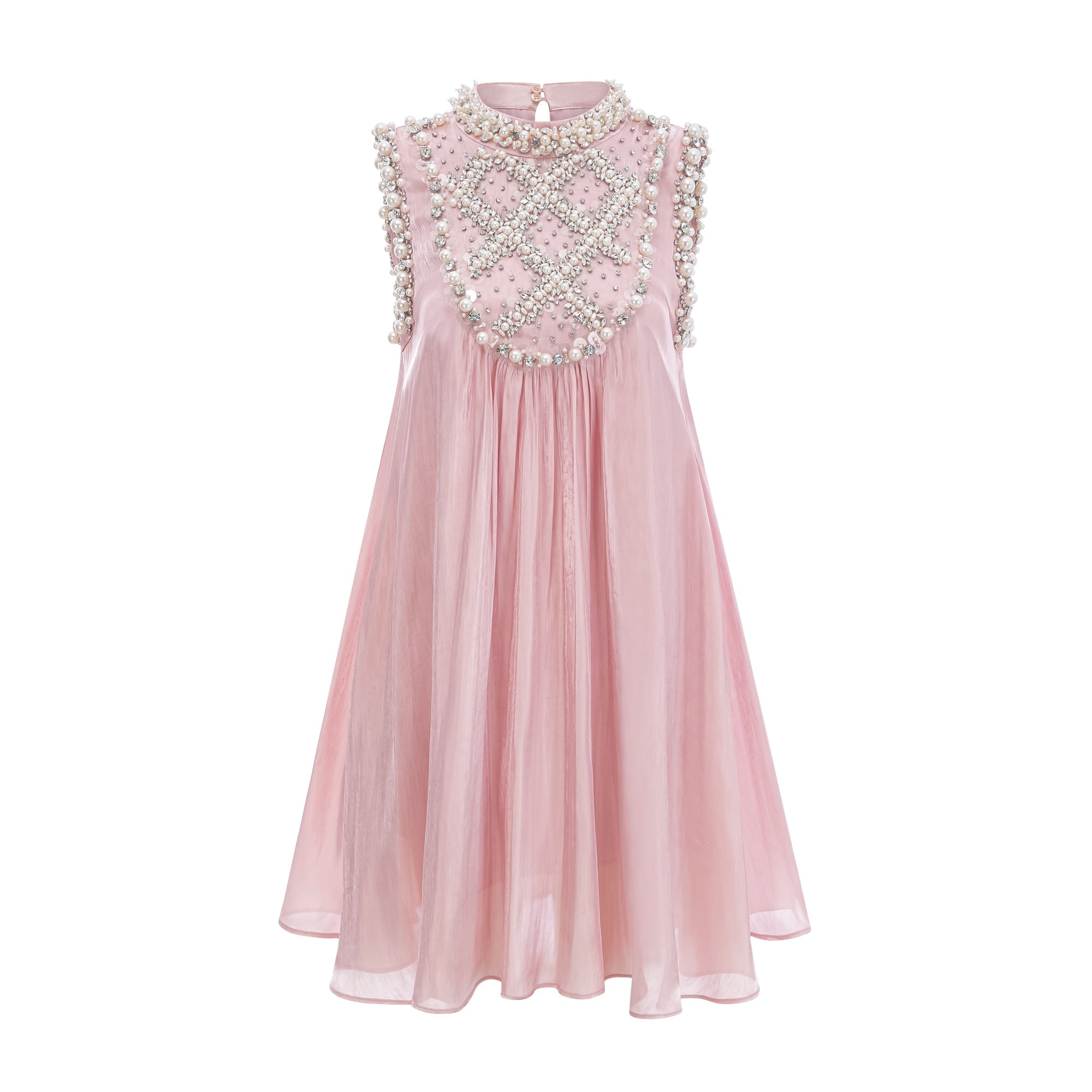 Helena pink embellished pleated mini dress (Final Sale-US Only)