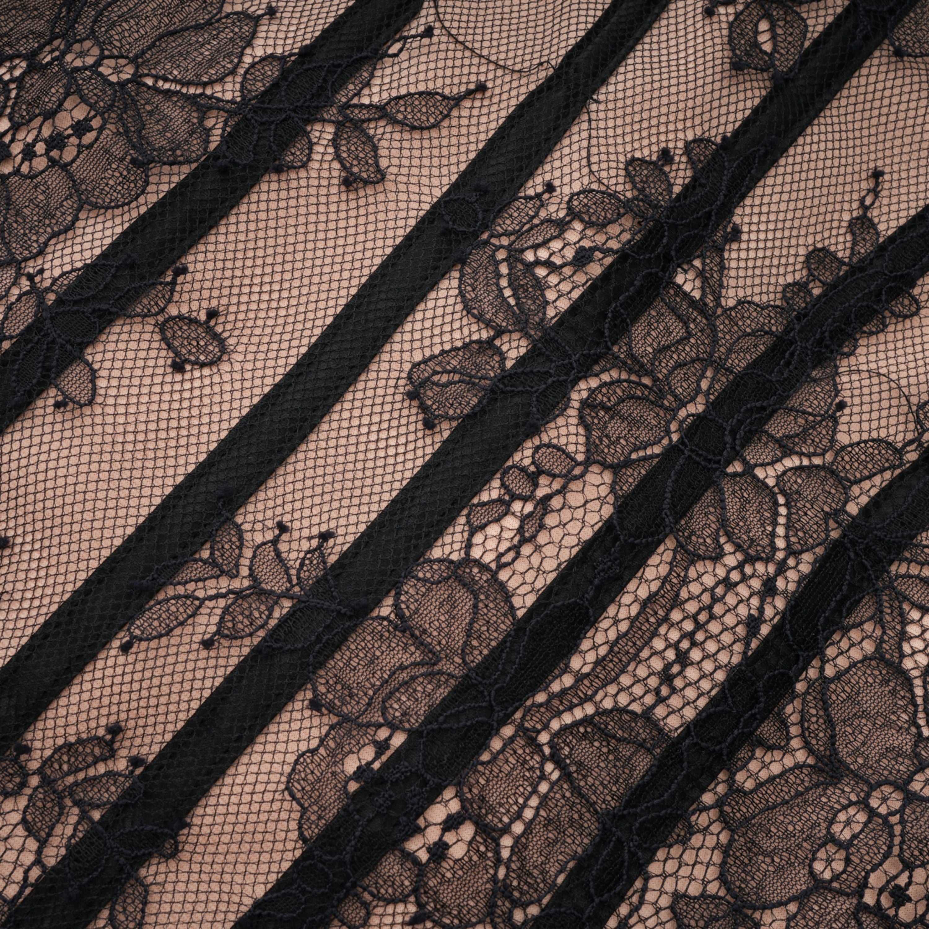 Urszula Black Floral Lace Corset Maxi Dress