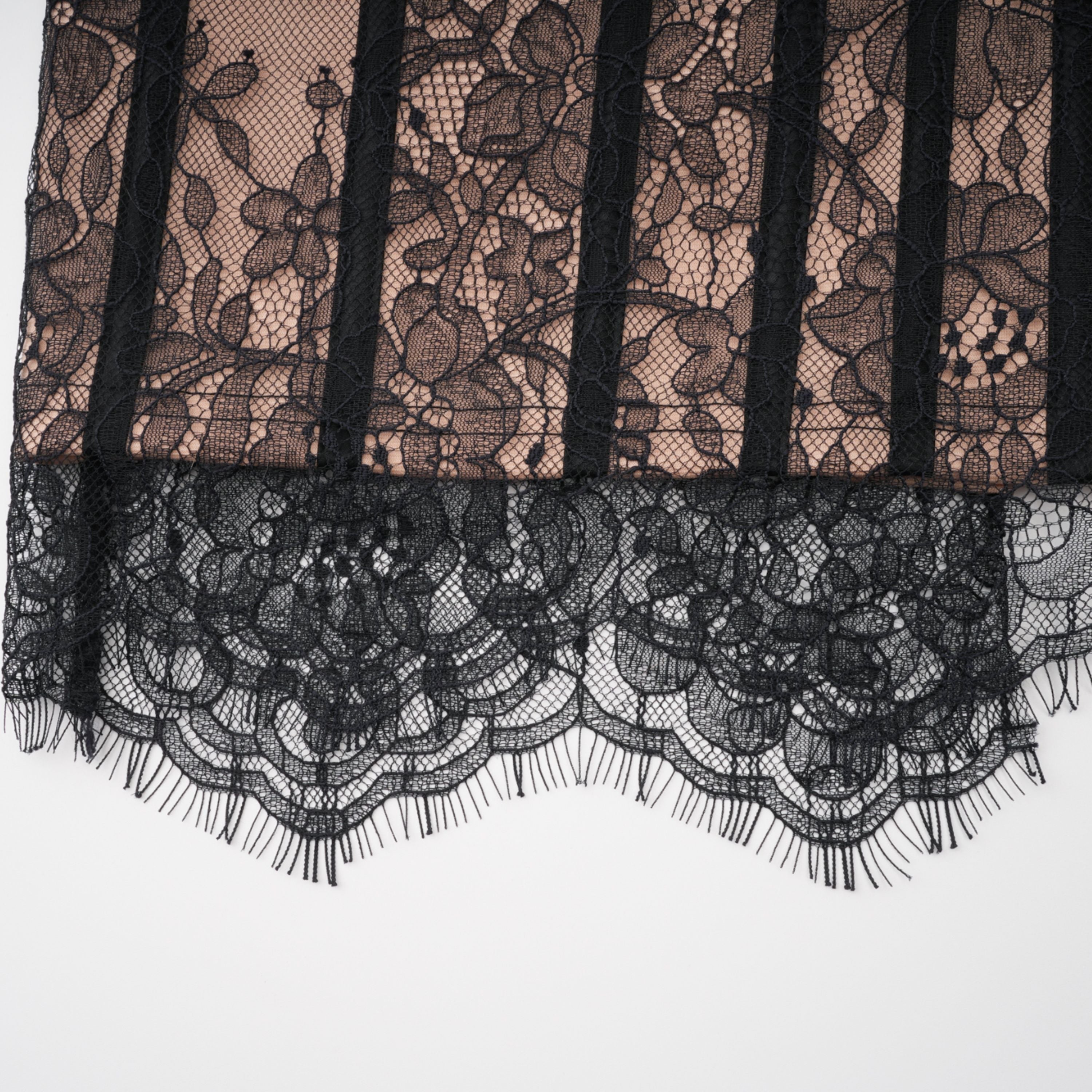 Urszula Black Floral Lace Corset Maxi Dress