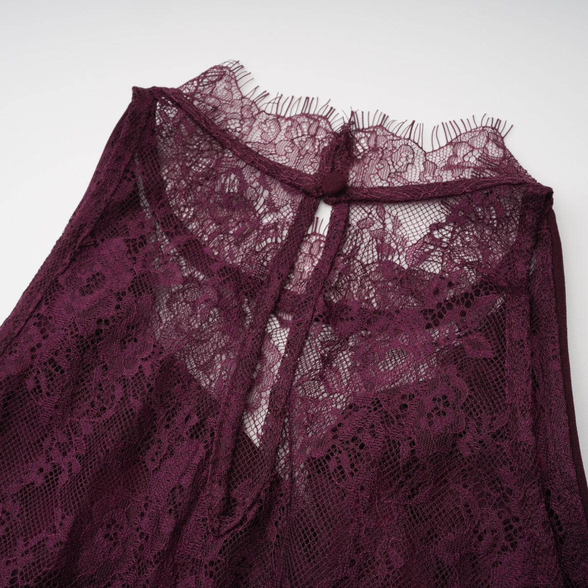 Gioconda Burgundy Halterneck Lace Panel Maxi Dress (Final Sale-US Only)